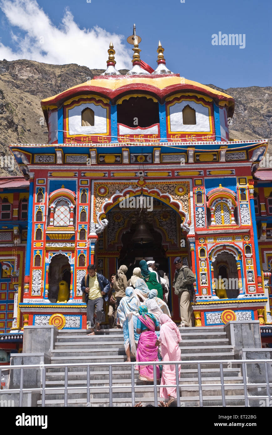 Badrinath temple ; Uttaranchal Uttarakhand ; India Stock Photo