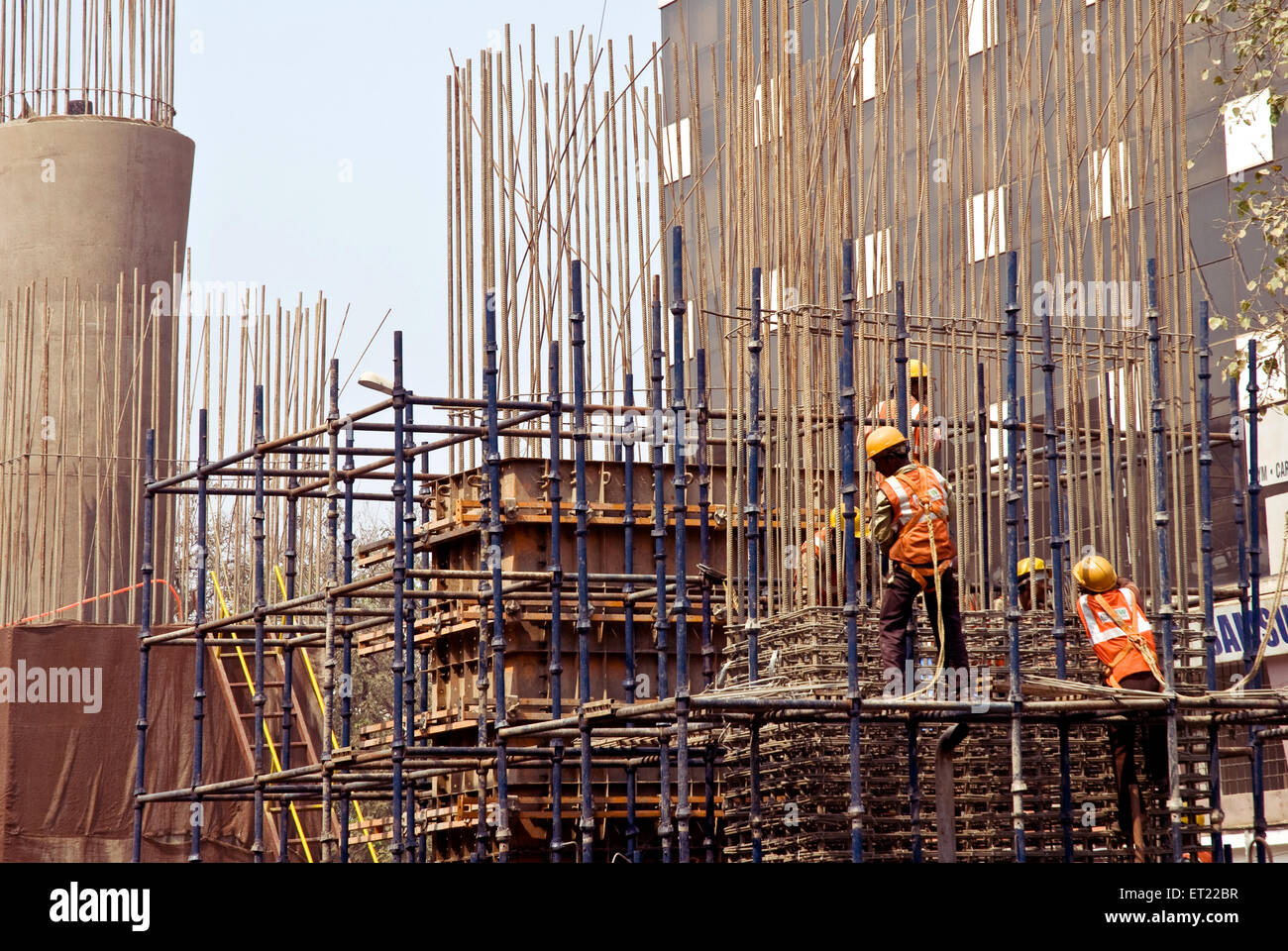 scaffolding ; Andheri ; Bombay ; Mumbai ; Maharashtra ; India ; Asia