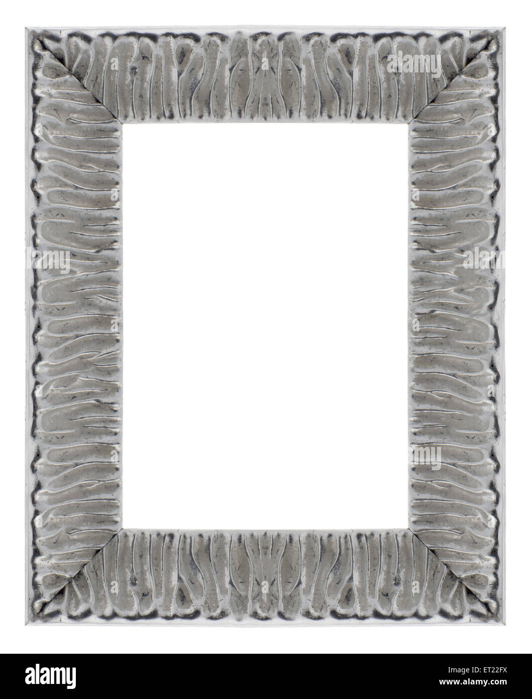 Stylish Silver Frame isolated on white background Stock Photo - Alamy