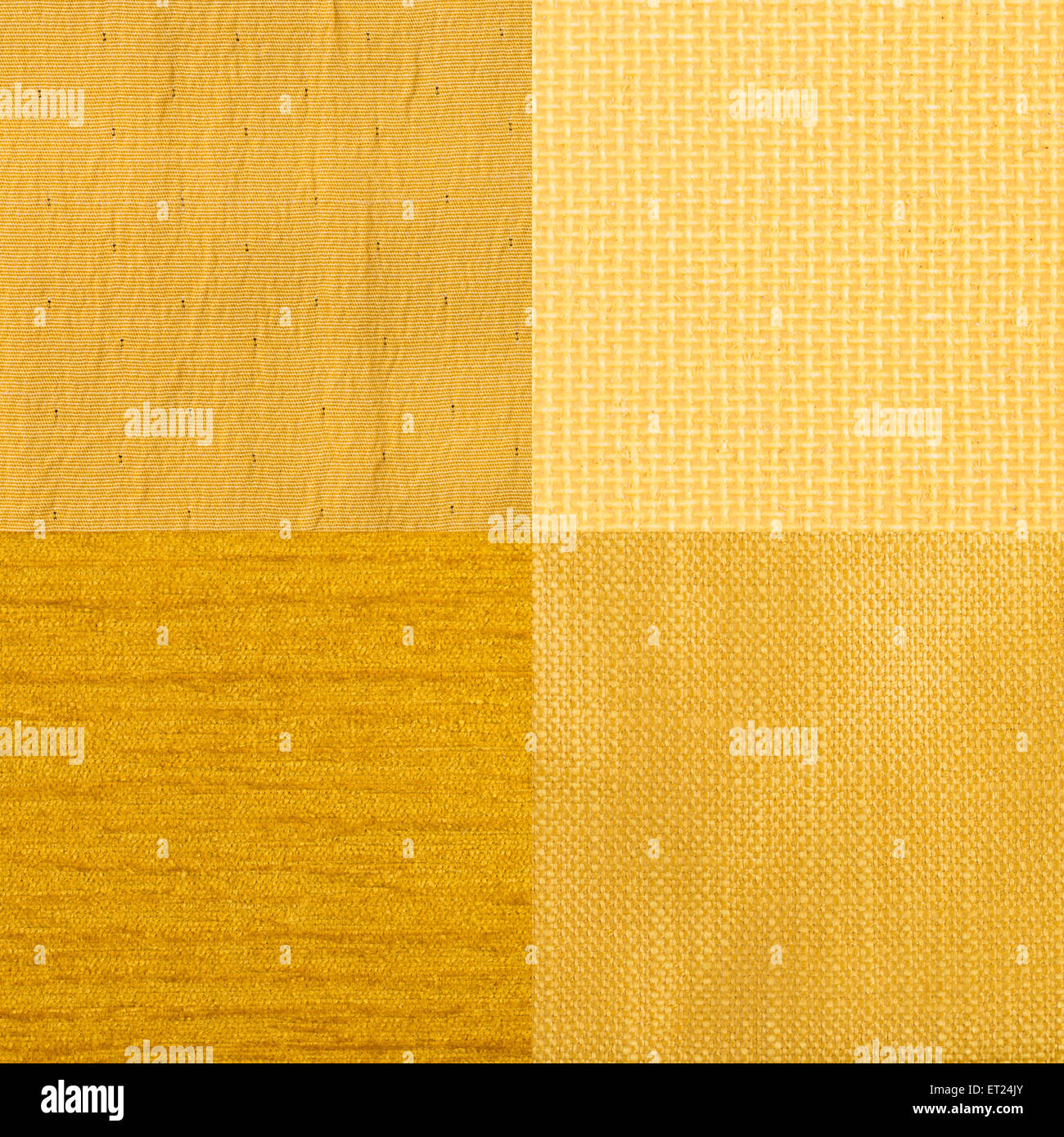 Set of yellow fabric samples, texture background Stock Photo - Alamy