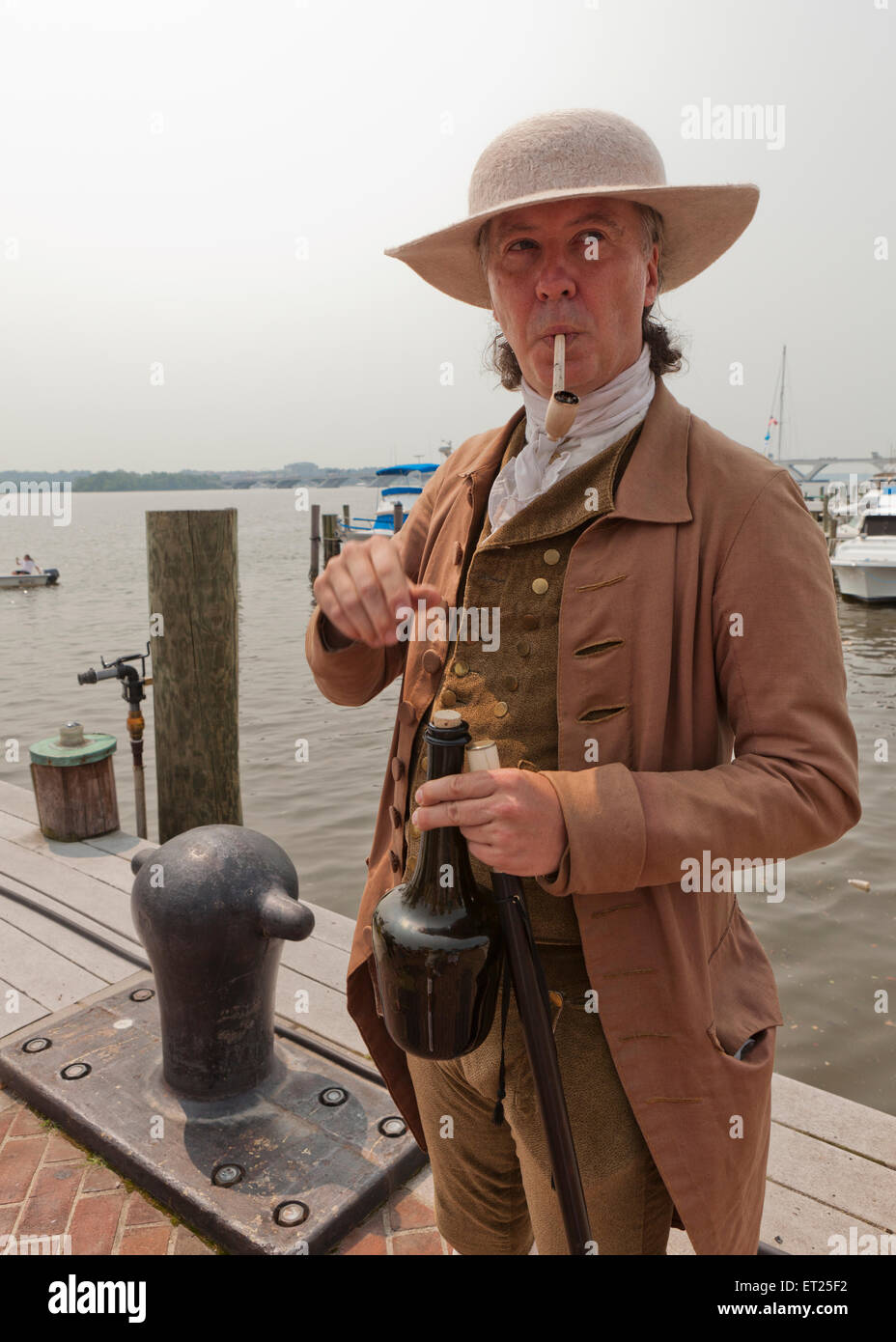 Gentleman wearing traditional clothing from the 17th century America - USA Stock Photo