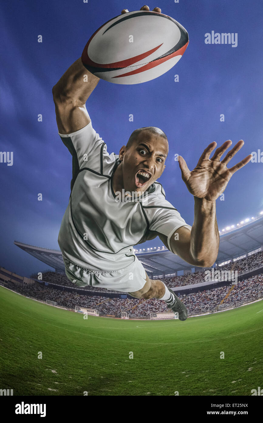 Bald male rugby player Stock Photo Alamy