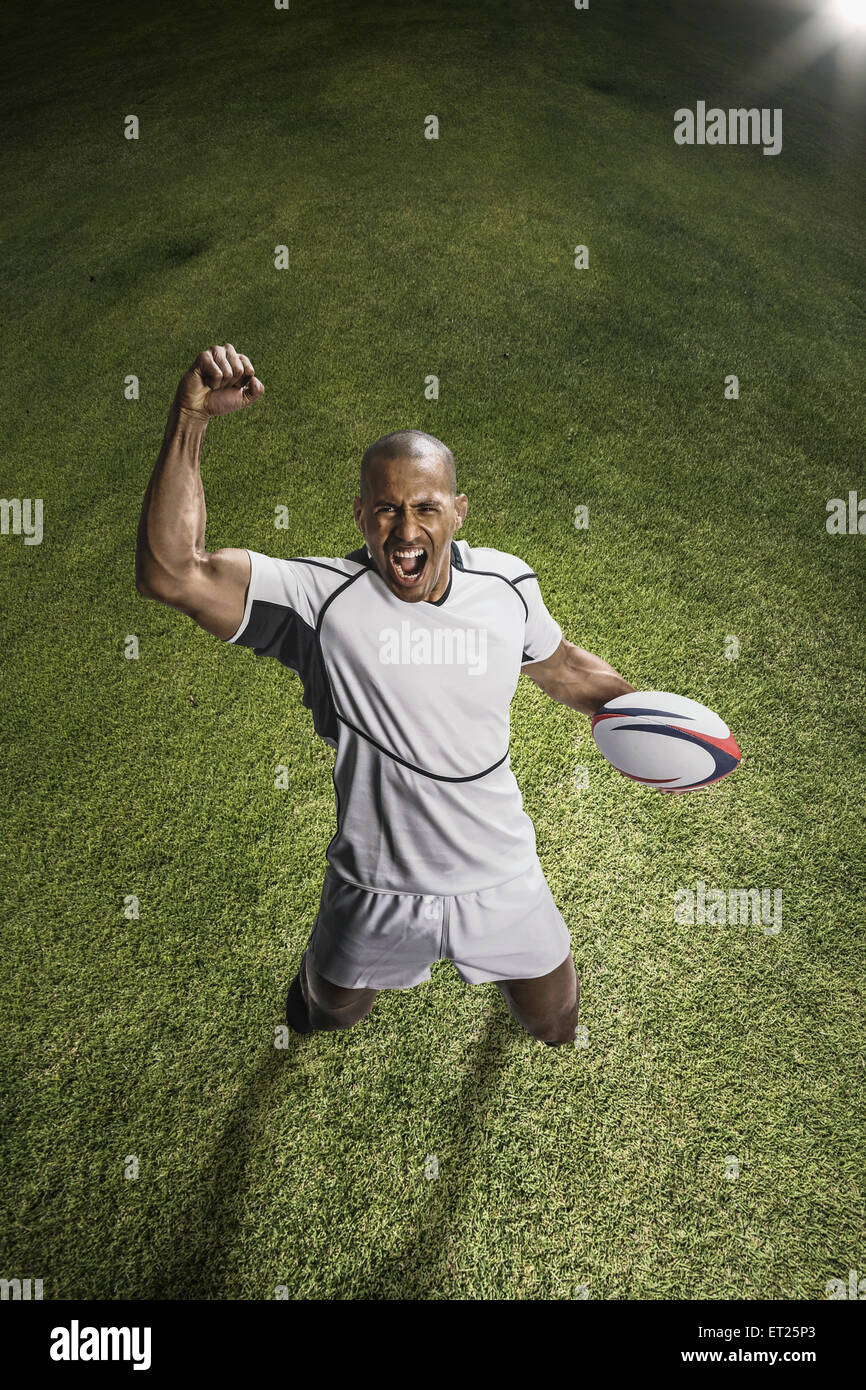 Bald male rugby player Stock Photo Alamy