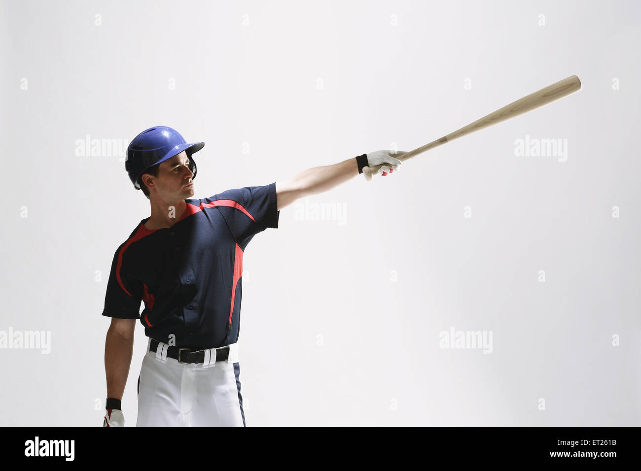 Baseball batter against white background Stock Photo Alamy