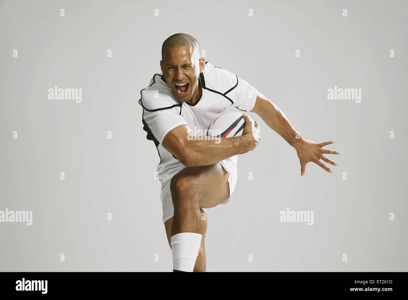 Bald male rugby player Stock Photo Alamy