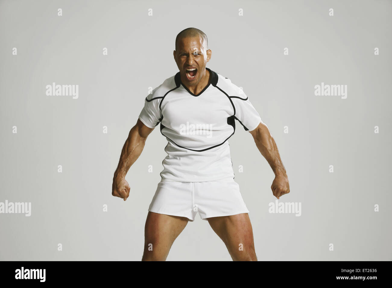Bald male rugby player Stock Photo Alamy