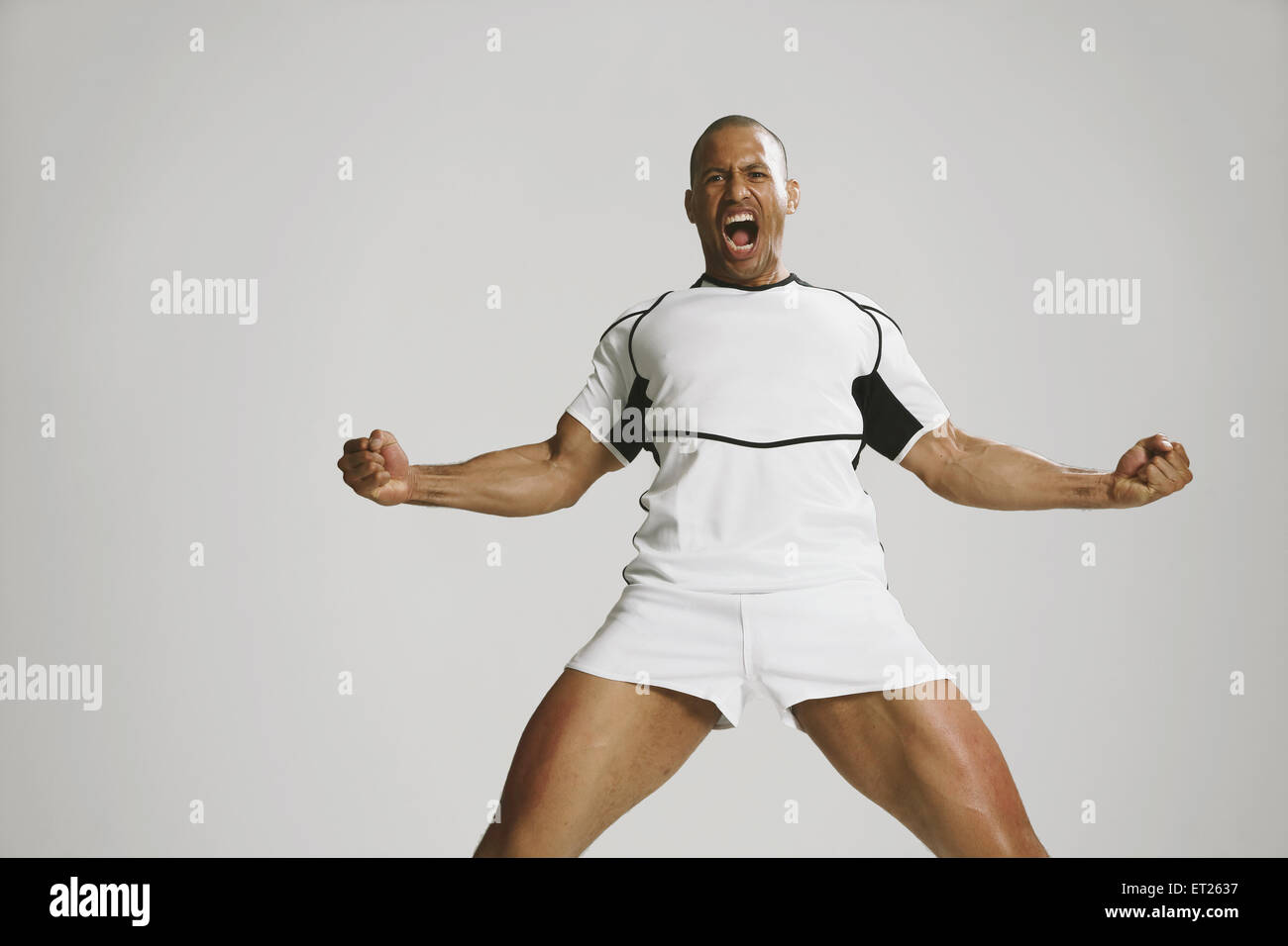 Bald male rugby player Stock Photo Alamy
