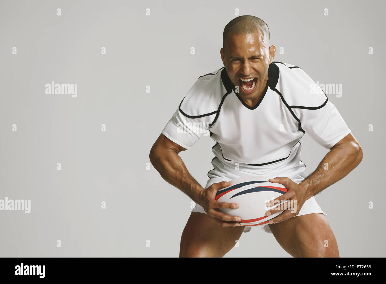 Bald male rugby player Stock Photo Alamy