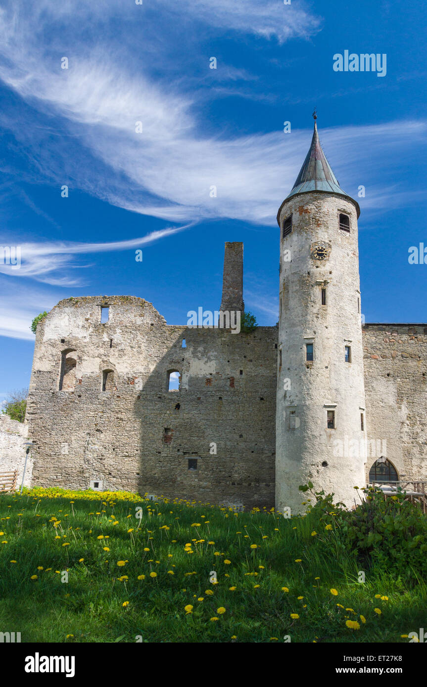 Medieval castle under blue cloudy sky Stock Photo - Alamy