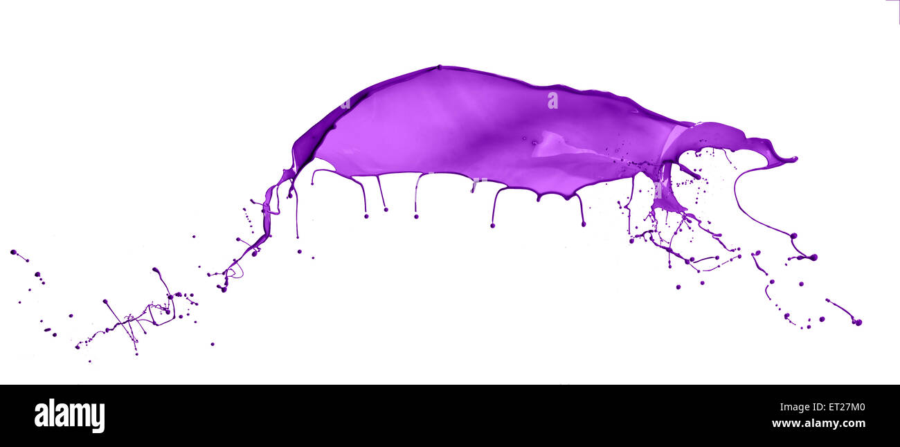 Purple splash isolated on white background Stock Photo - Alamy