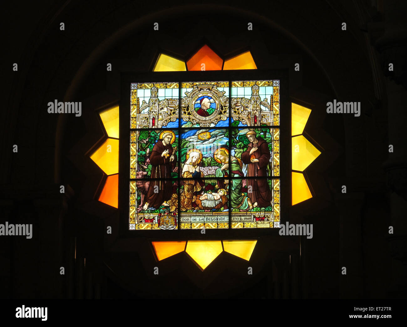 beautiful stained glass religious subjects. Stock Photo