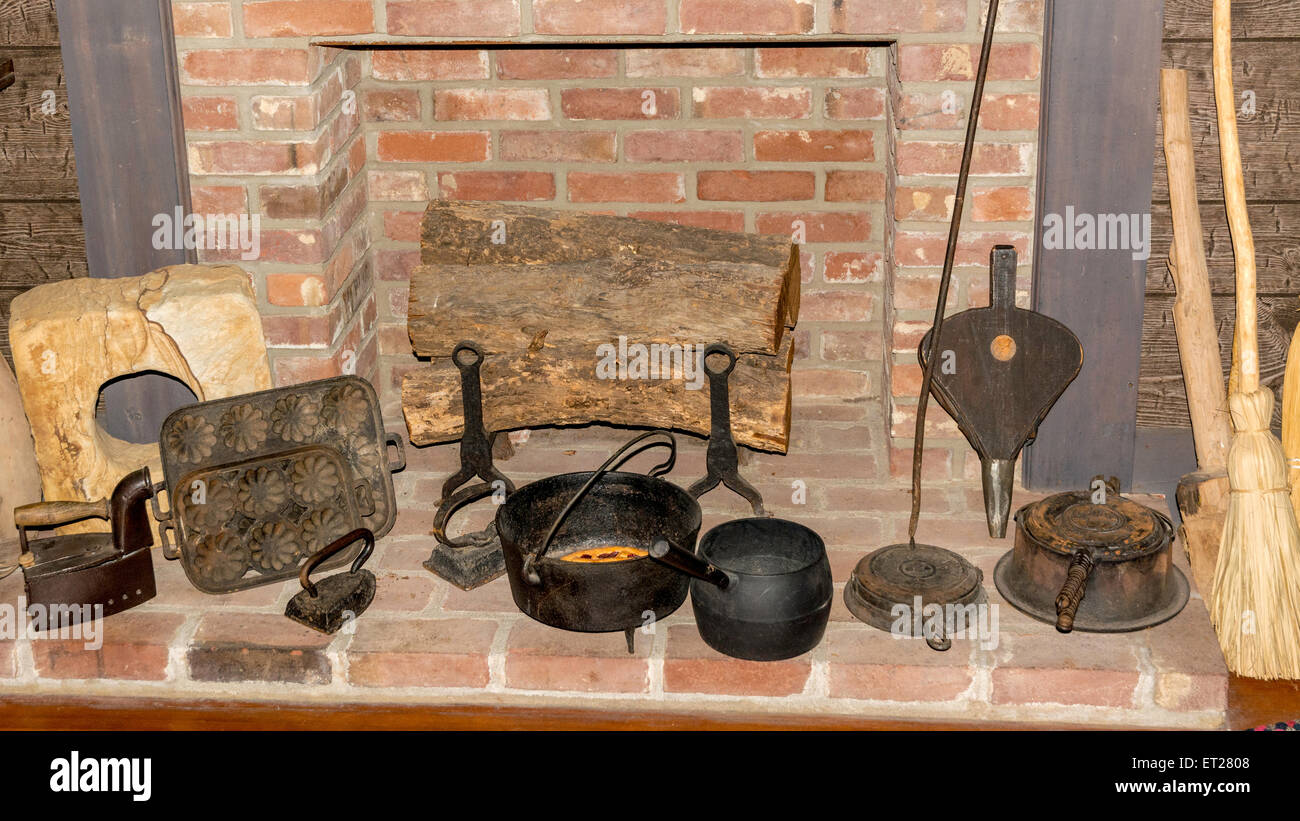 Antique Old Pots On A Fireplace Stock Photos Antique Old Pots On
