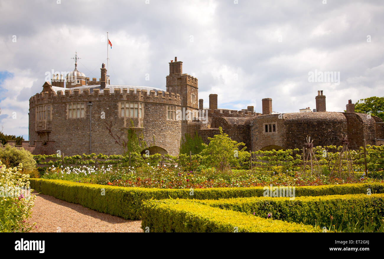 Walmer castle in Kent a Tudor Fortress built by Henry Viii to defend the downs. The castle has been regularly visited by both Stock Photo