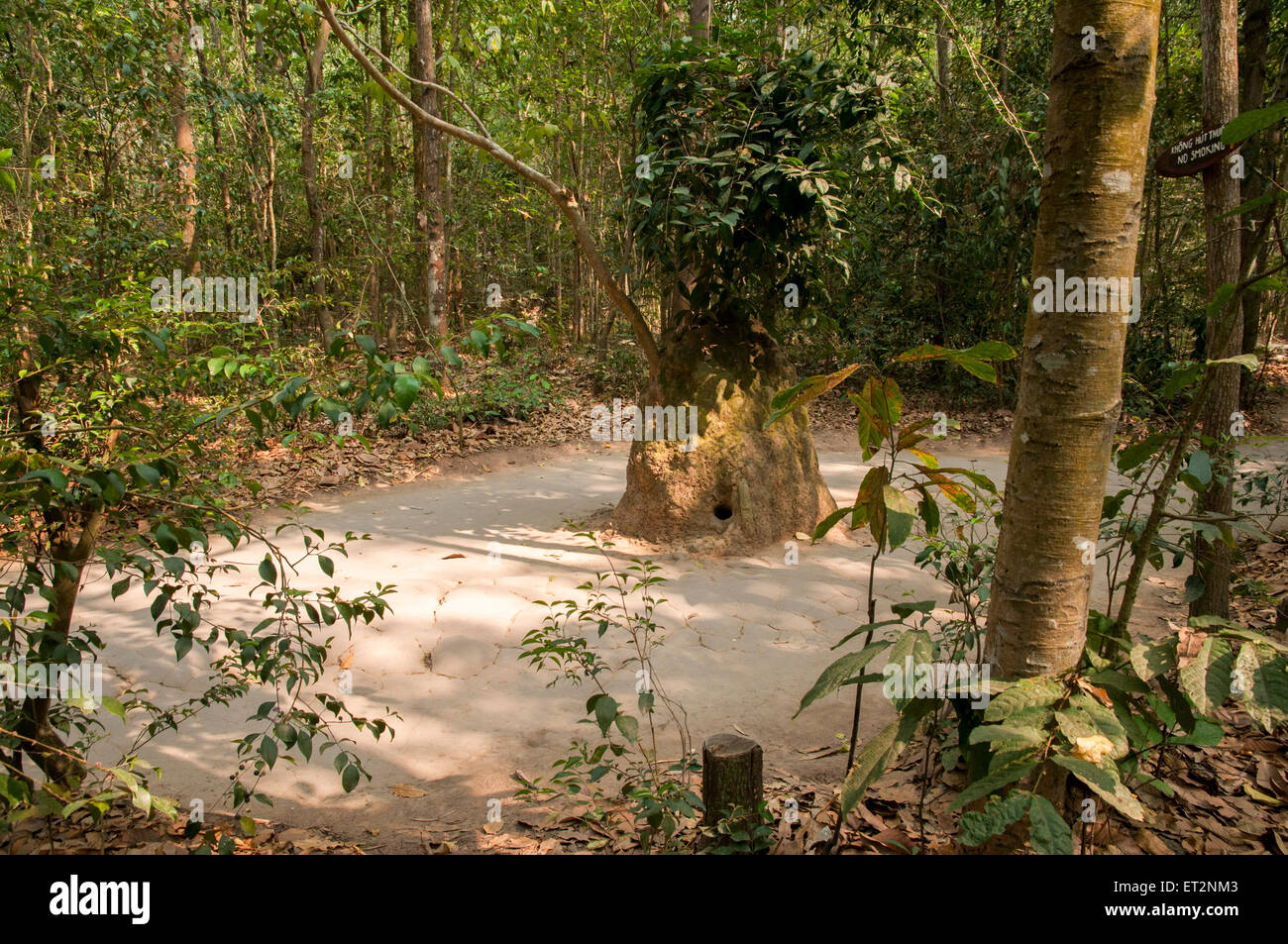 Viet Cong Tunnel, Ben Duoc, part of the Cu Chi Tunnel system. Vietnam Stock Photo