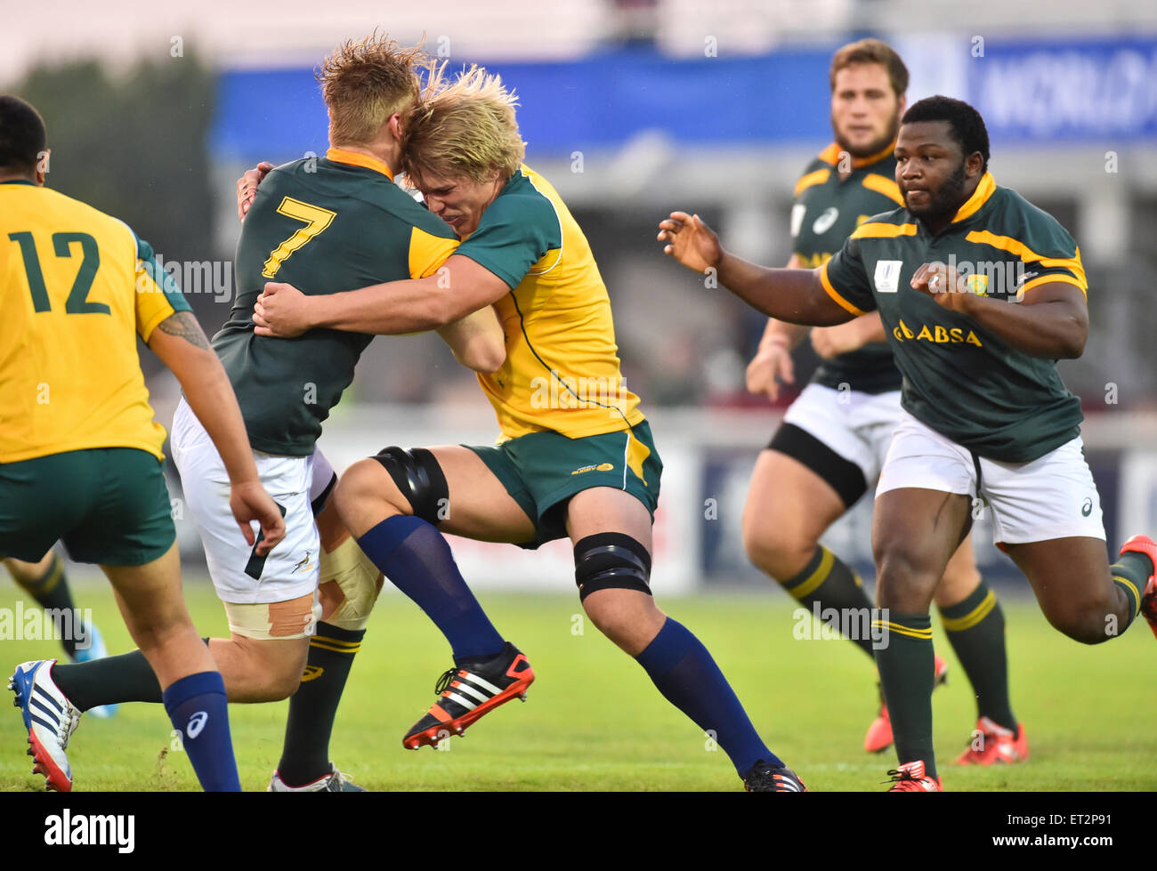 South Africa versus Australia at the World Rugby Under 20 Championship in 2015 Stock Photo