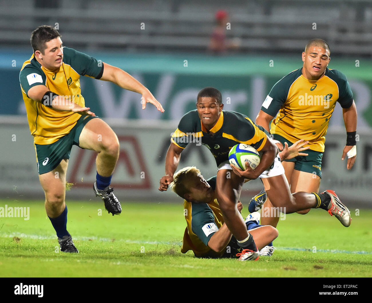 South Africa versus Australia at the World Rugby Under 20 Championship in 2015 Stock Photo