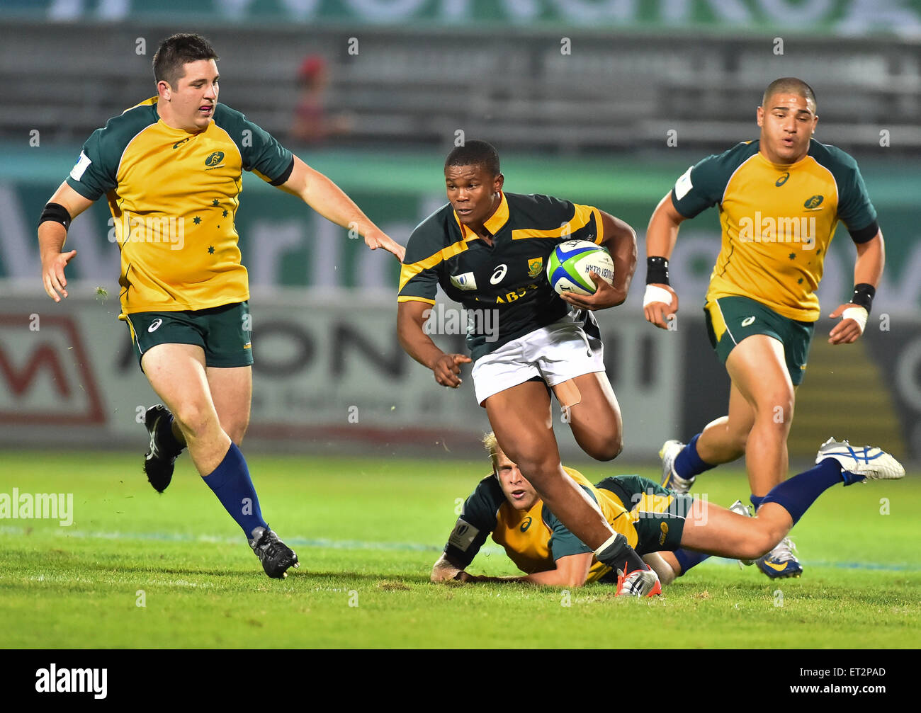 South Africa versus Australia at the World Rugby Under 20 Championship in 2015 Stock Photo