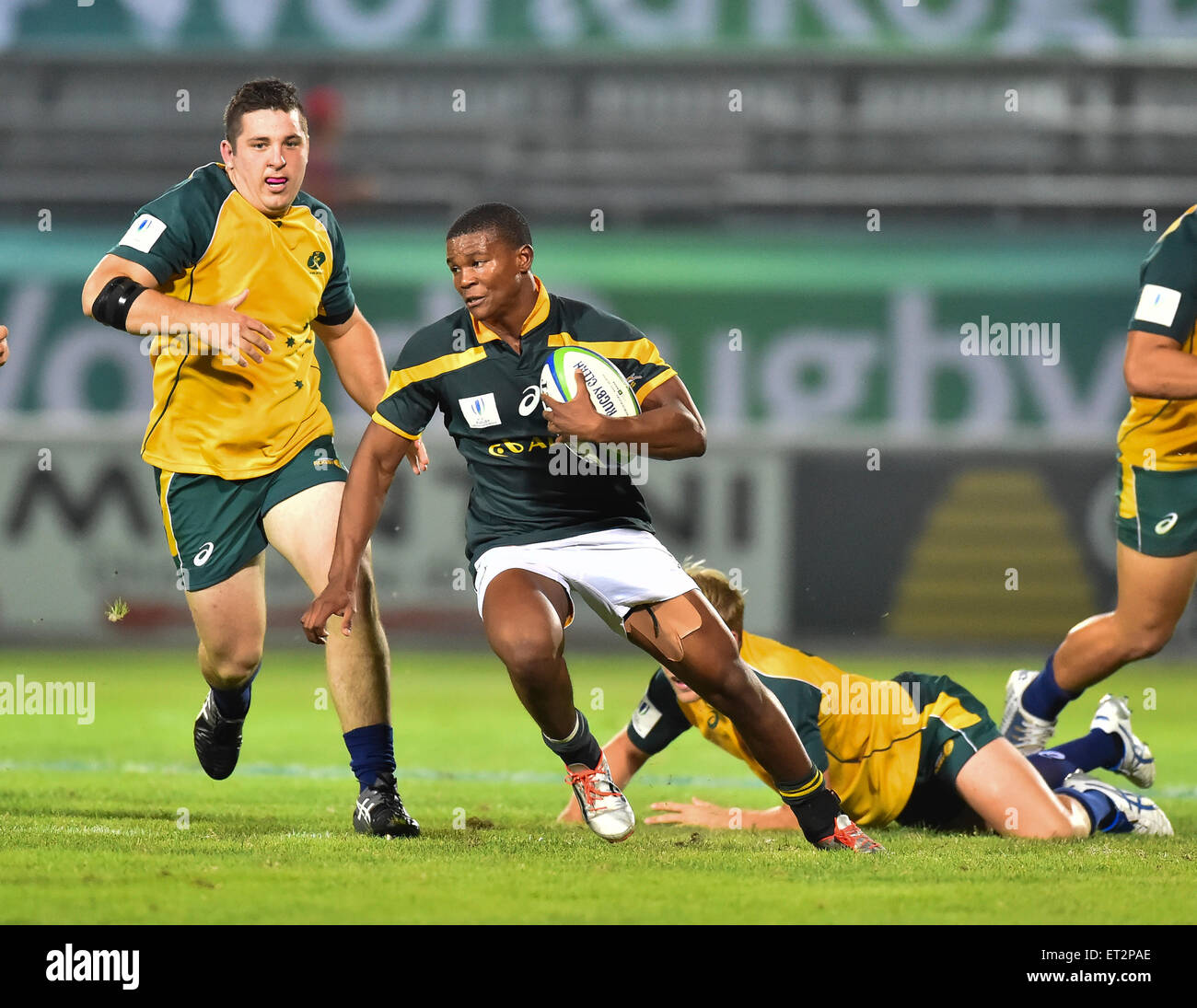 South Africa versus Australia at the World Rugby Under 20 Championship in 2015 Stock Photo