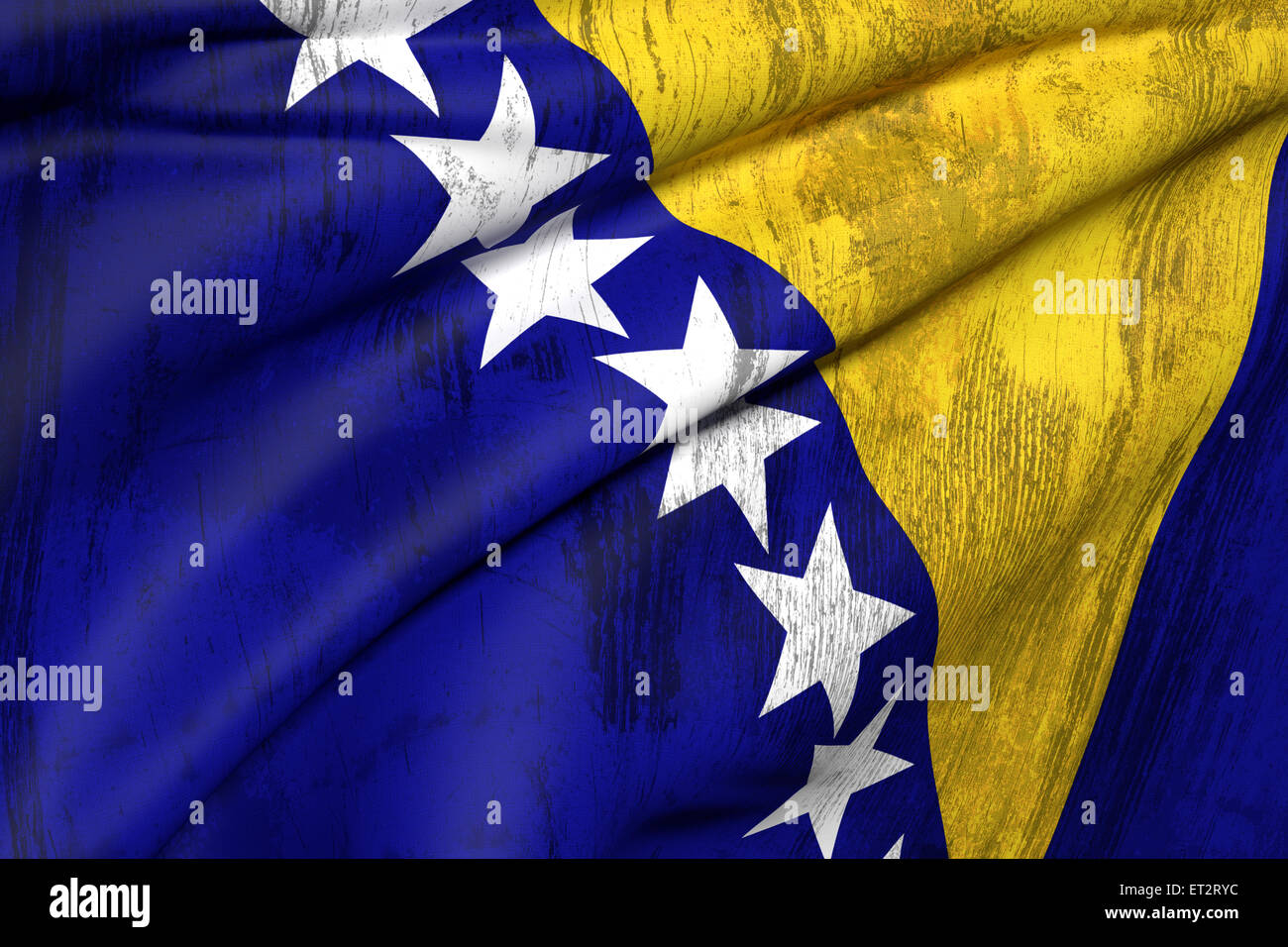 3d rendering of an old and dirty bosnia herzegovina flag Stock Photo ...