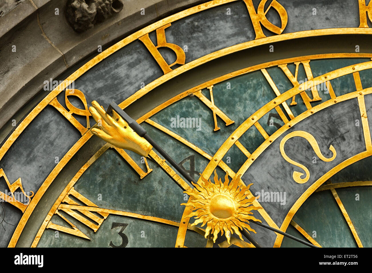The medieval astronomical clock in the Old Town square in Prague Stock ...