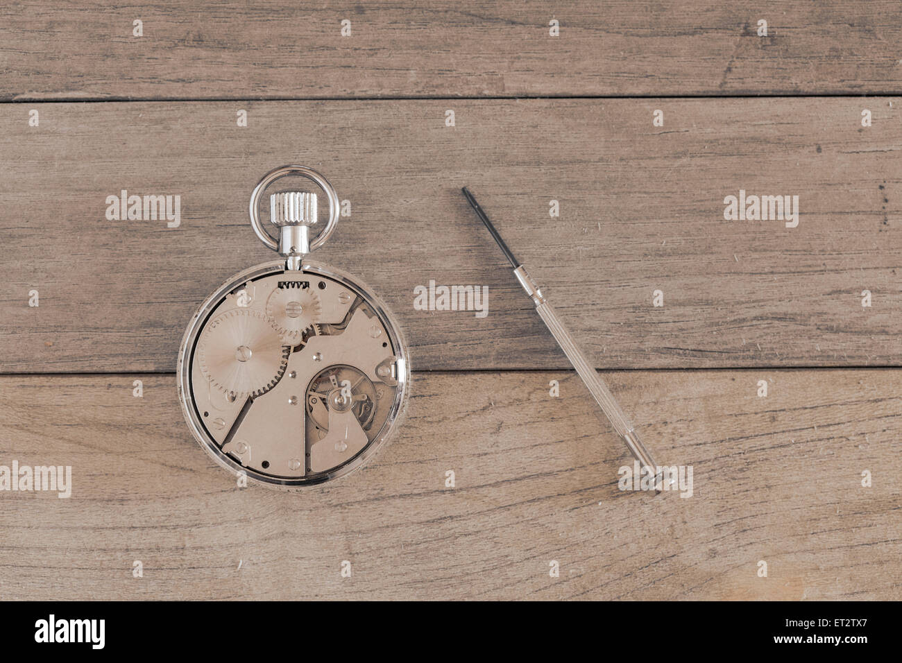 Repairing an old and broken clock Stock Photo Alamy