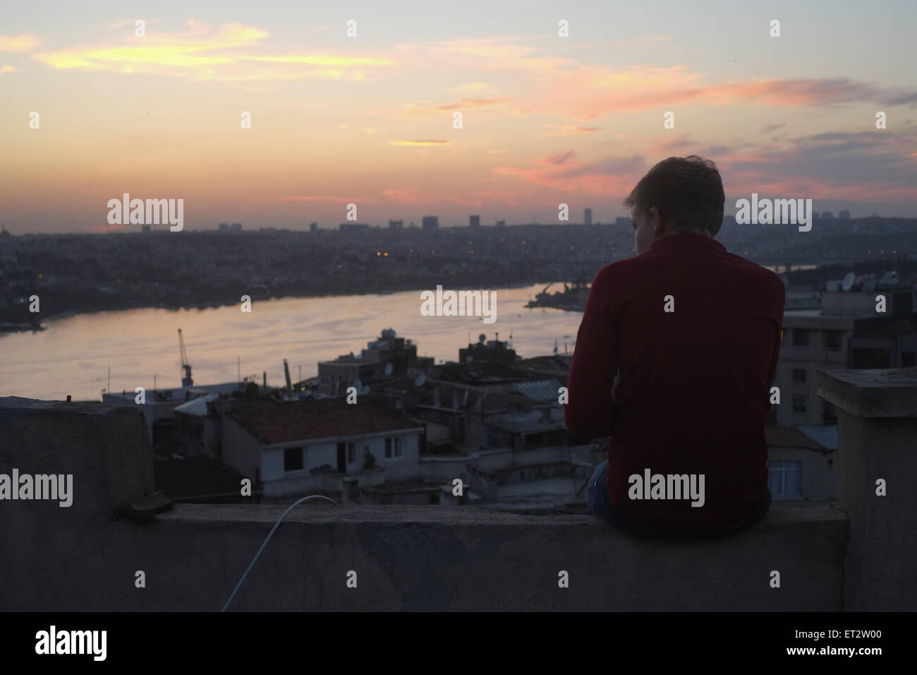Istanbul, Turkey, Sunset over the city Stock Photo