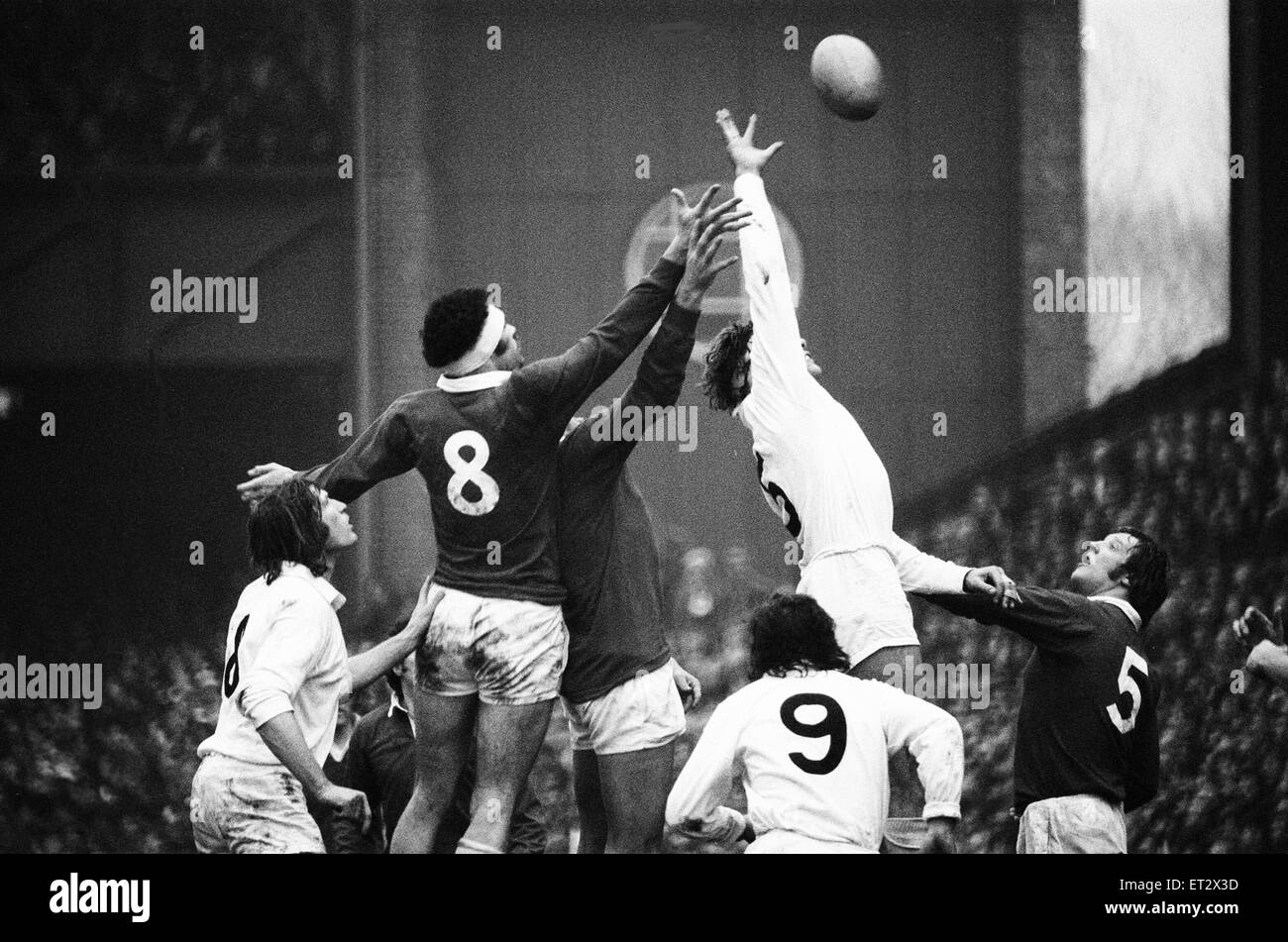 England 9-21 Wales, Rugby Union, Five Nations Championship match at Twickenham, 17th January 1976. Stock Photo