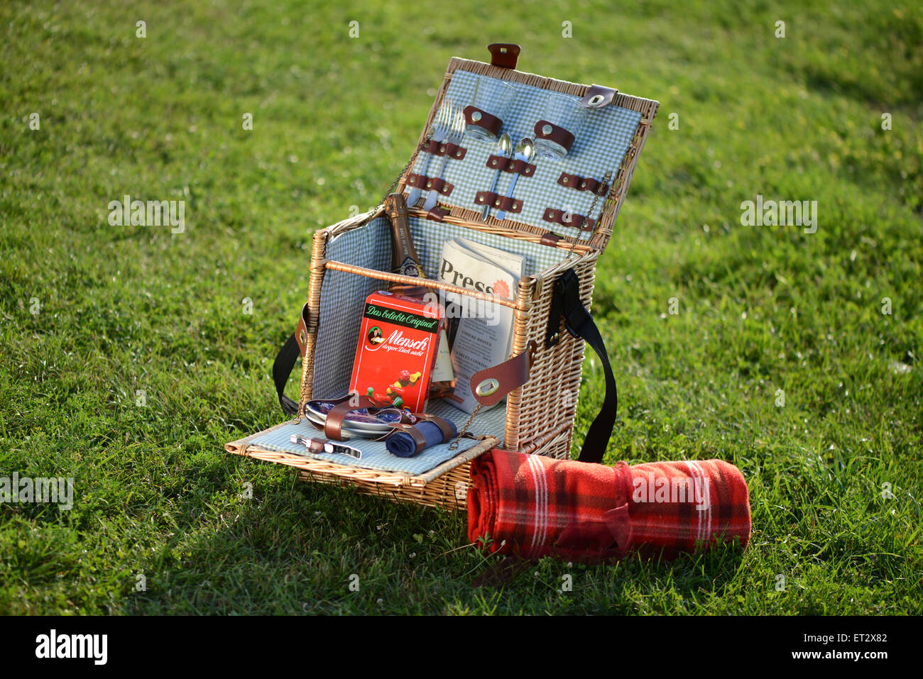 Berlin, Germany, well-filled picnic basket Stock Photo