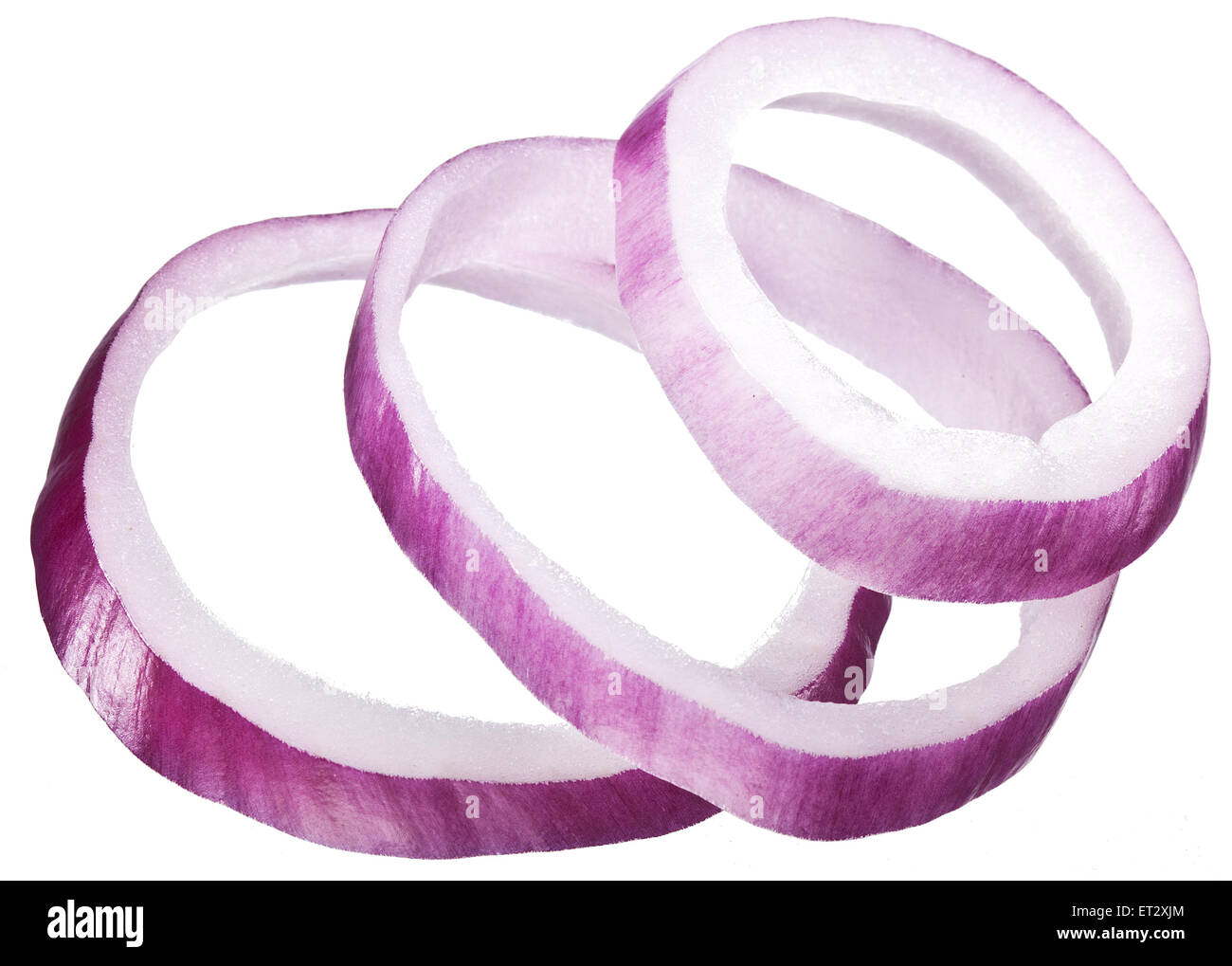 Onion rings isolated on a white background Stock Photo - Alamy