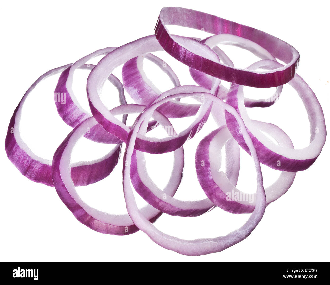 Onion rings isolated on a white background Stock Photo - Alamy