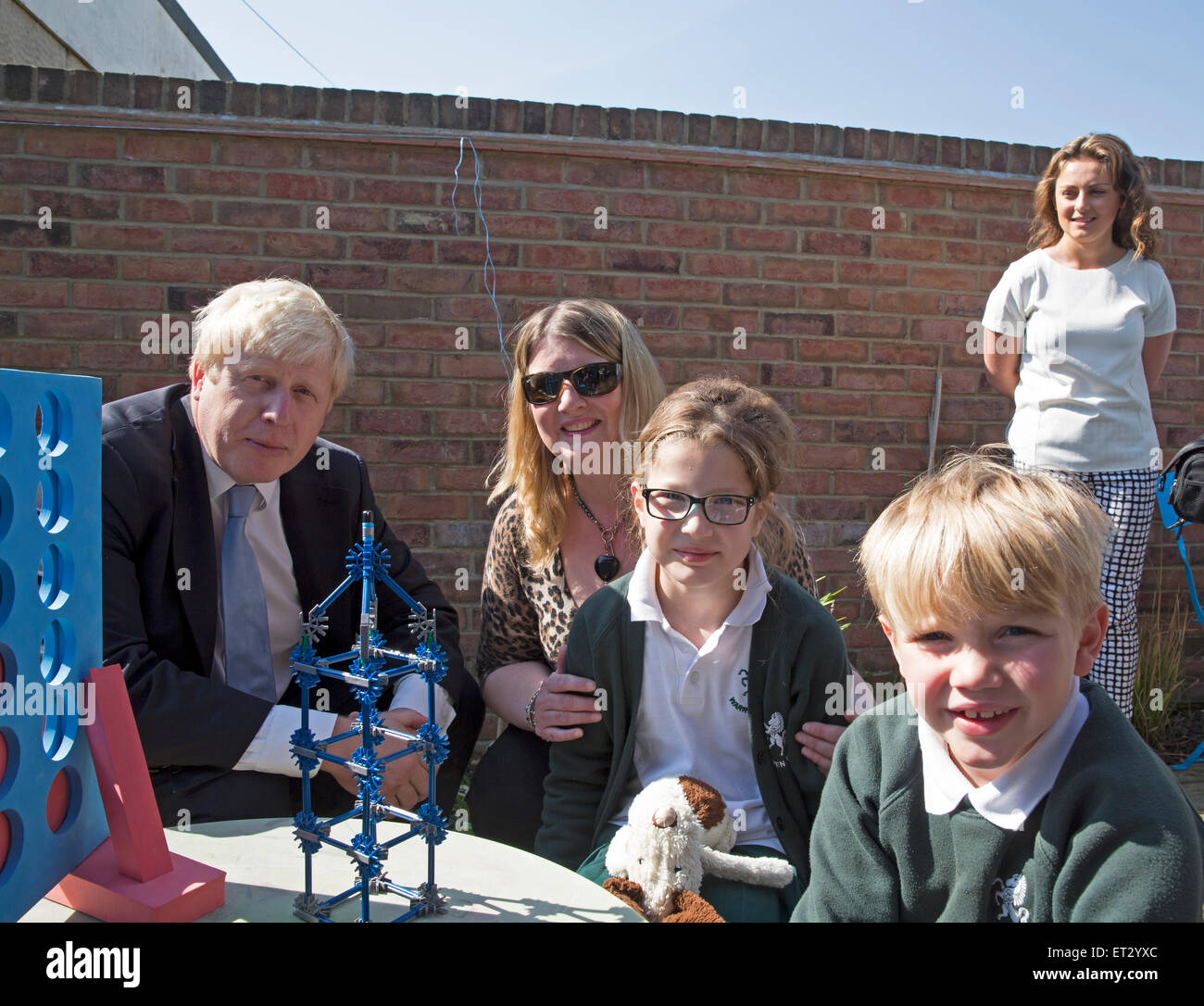 Maypole Project Green St Green,UK,11th June 2015,Mayor of London, Boris Johnson, poses ...