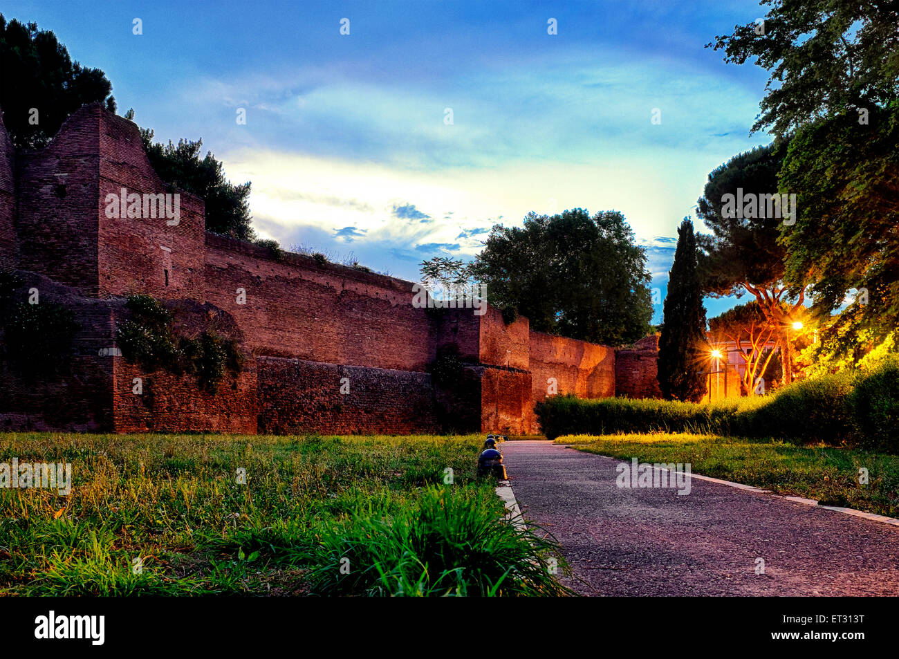 Parco integrato delle mura aureliane, Rome Italy Stock Photo