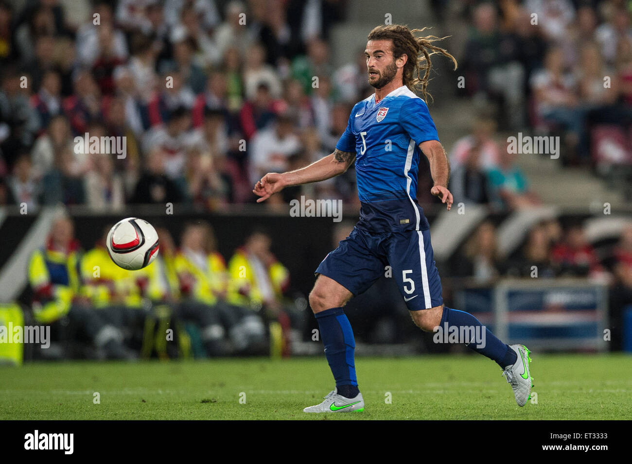 Cologne, Germany. 10th June, 2015. USA's Kyle Beckerman in action at the international soccer match between Germany and the USA in the RheinEnergie Stadium in Cologne, Germany, 10 June 2015. Photo: Maja Hitij/dpa/Alamy Live News Stock Photo