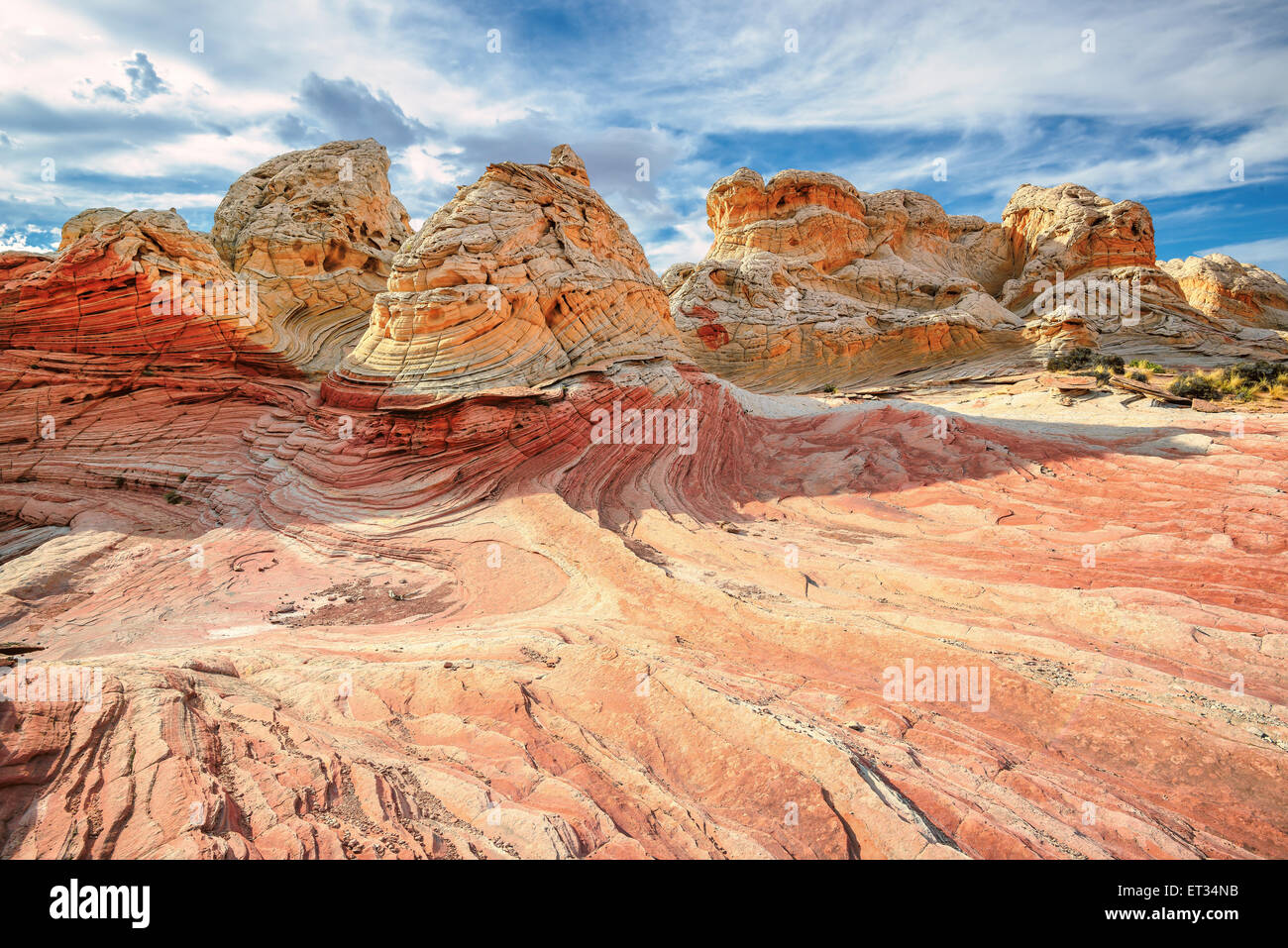 The area of White Pocket on the Paria Plateau in Northern Arizona is very impressive indeed. Stock Photo