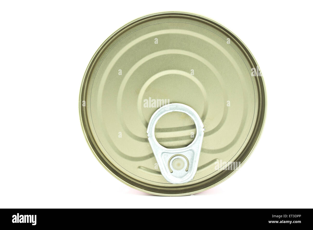 Food tin can lid isolated on white Stock Photo