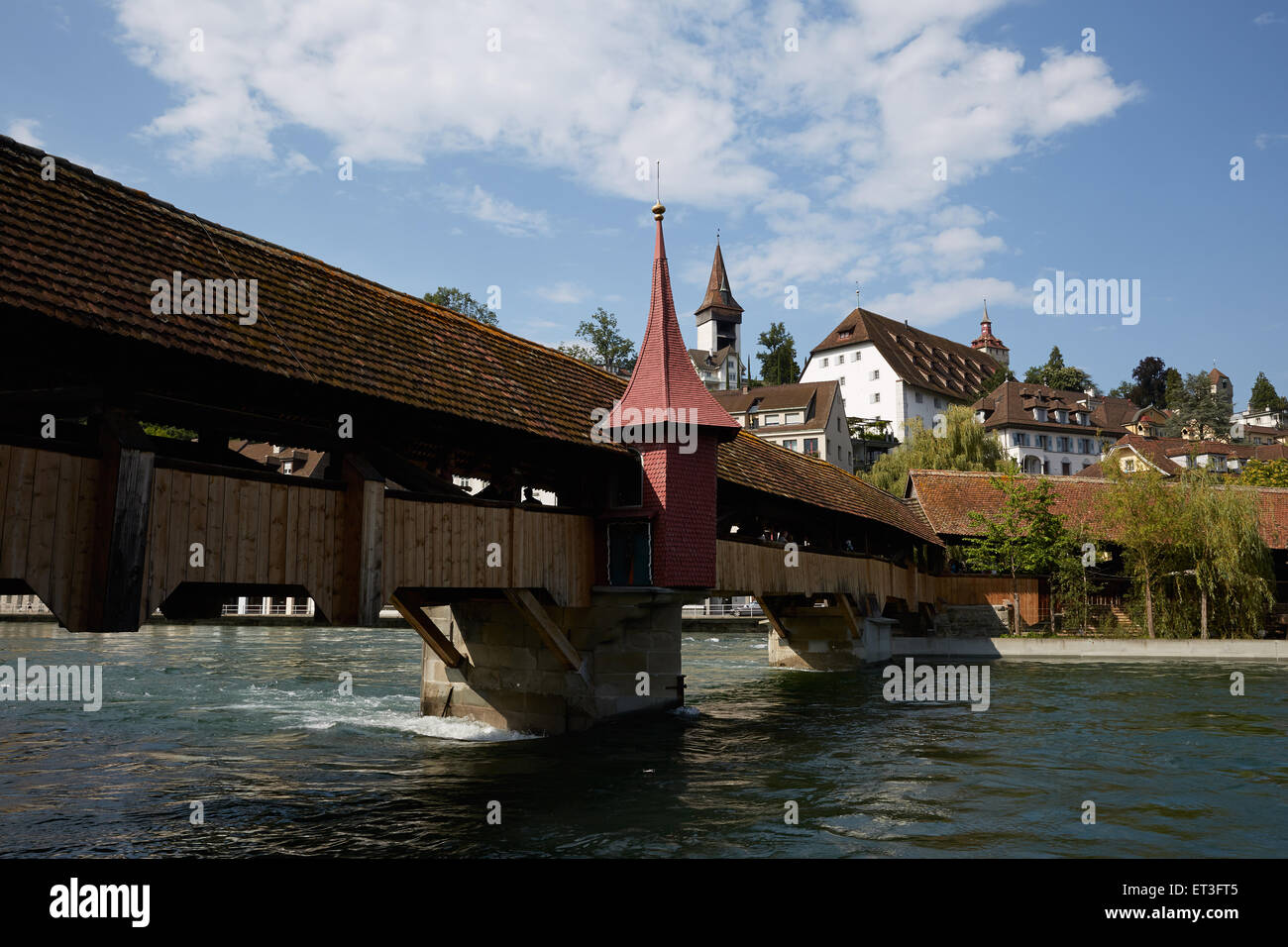 Lucerne, Switzerland, Mill Bridge on the river Reuss Stock Photo