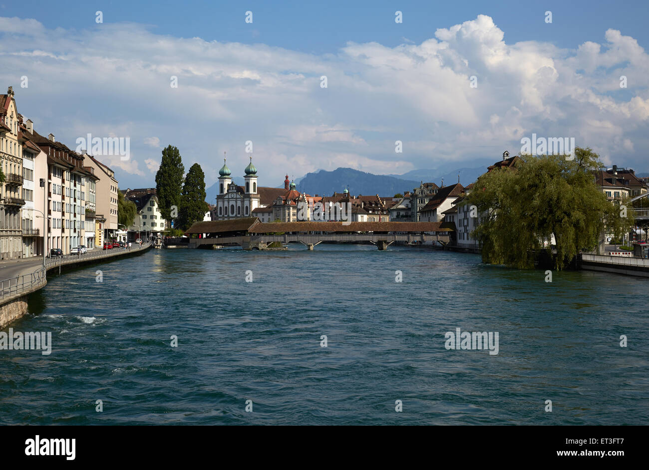 Lucerne, Switzerland, Mill Bridge on the river Reuss Stock Photo
