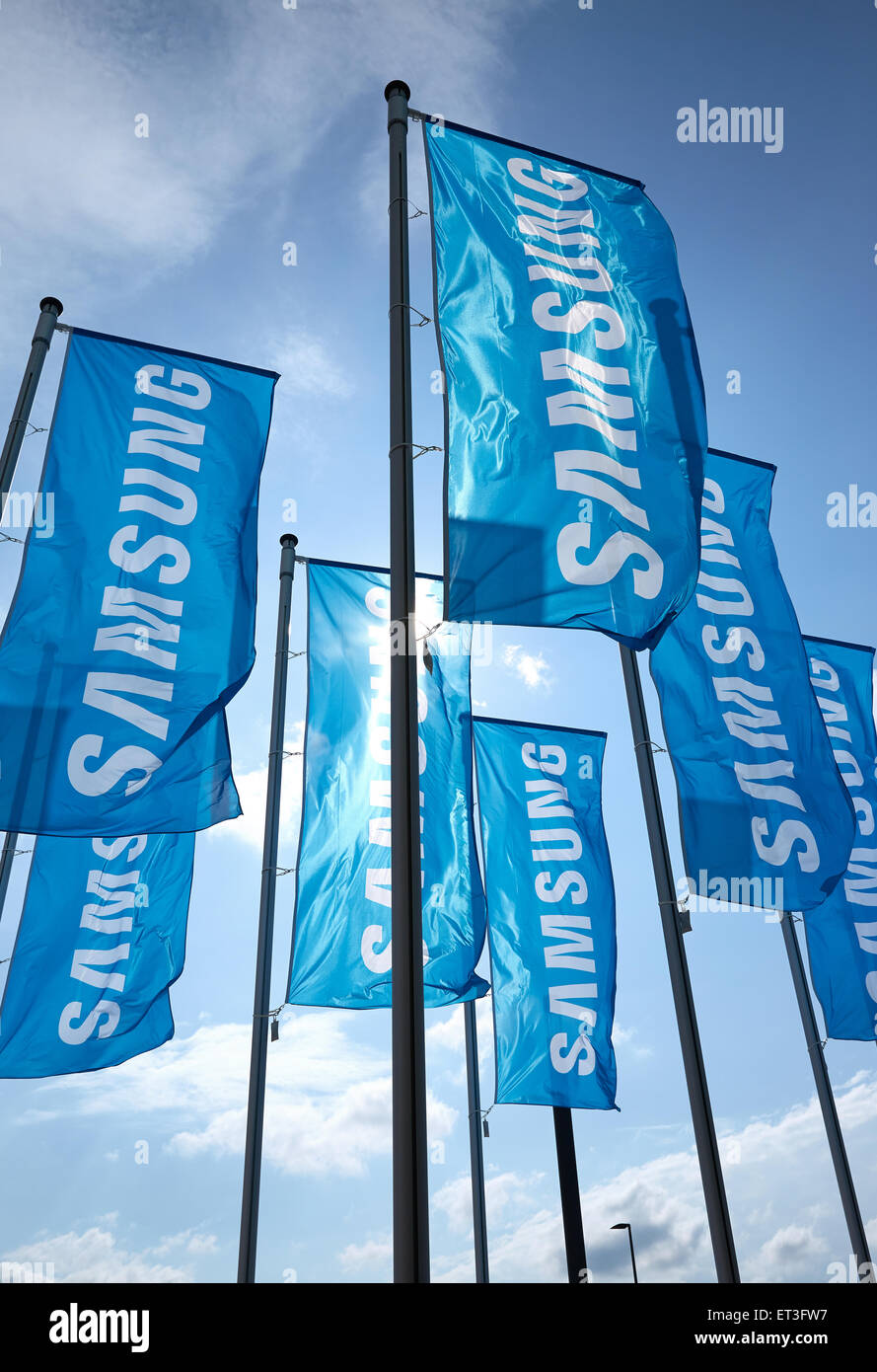 Berlin, Germany, flags of Samsung at IFA 2014 Stock Photo