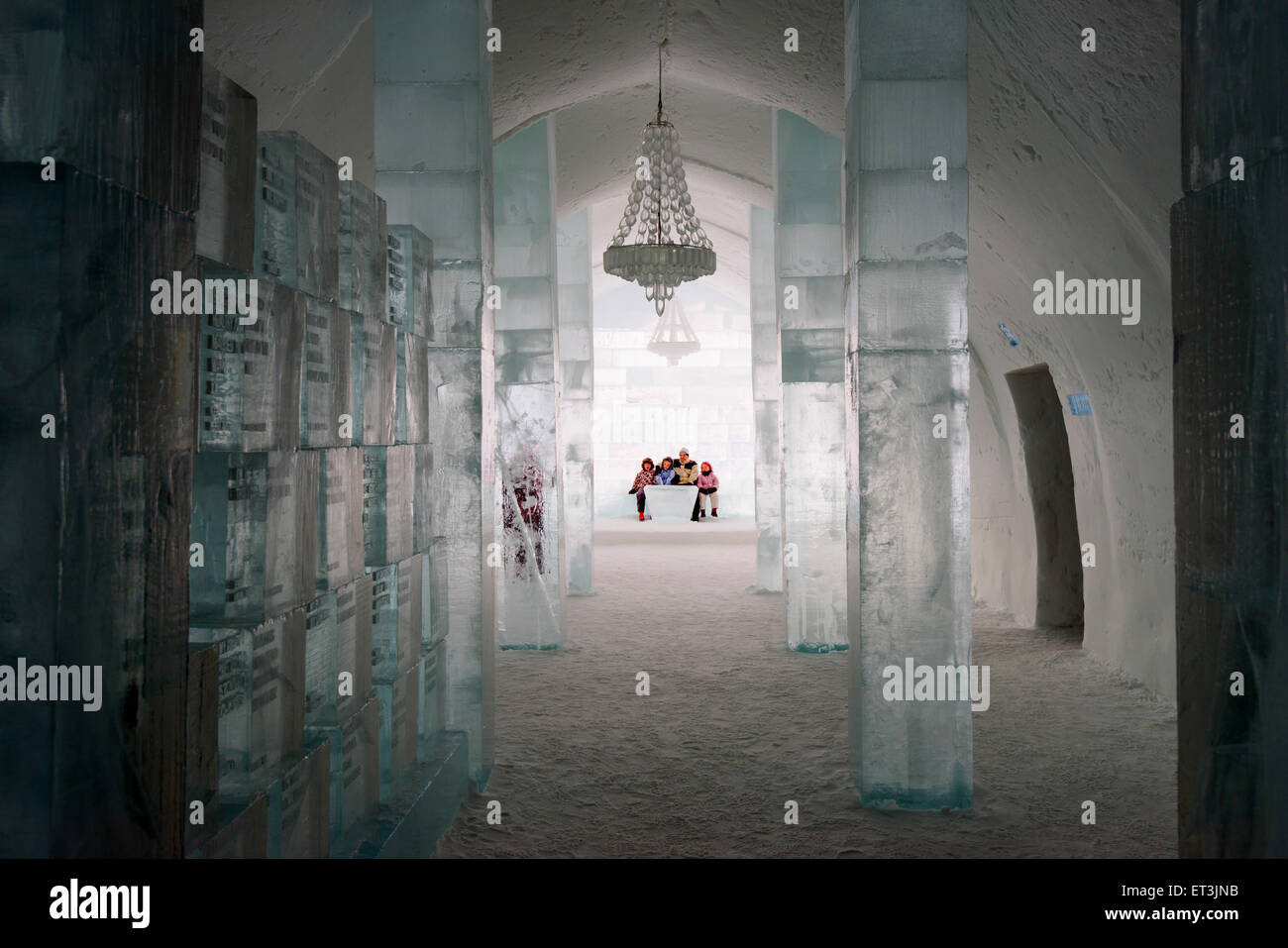 Arctic Circle, Lapland, Scandinavia, Sweden, Kiruna, Ice Hotel Stock