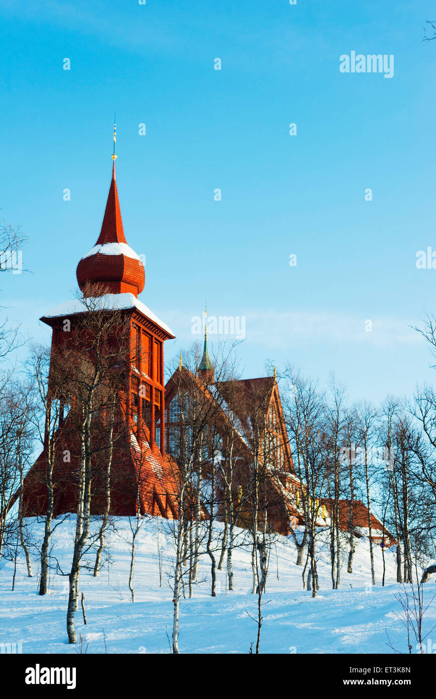 Arctic Circle, Lapland, Scandinavia, Sweden, Kiruna, Kiruna church Stock Photo
