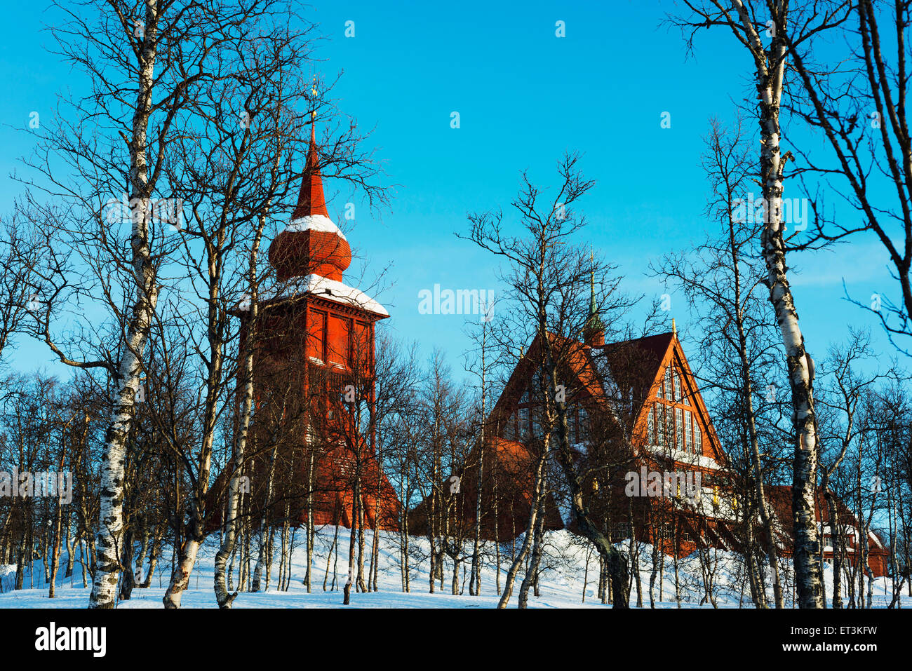 Arctic Circle, Lapland, Scandinavia, Sweden, Kiruna, Kiruna church Stock Photo