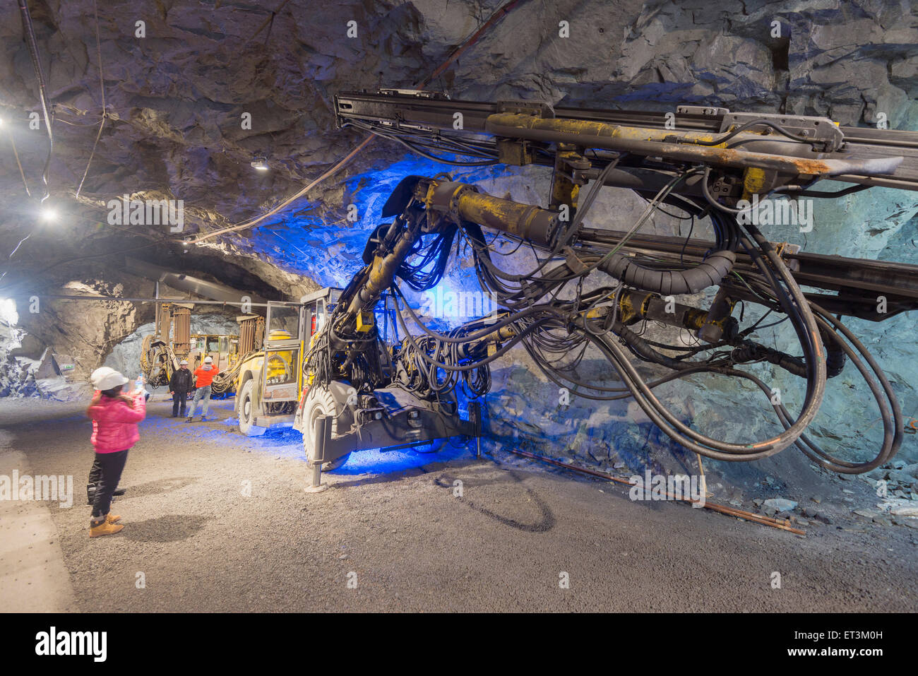 Arctic Circle, Lapland, Scandinavia, Sweden, Kiruna, LKAB mining tour, largest underground iron ore mine in the world Stock Photo