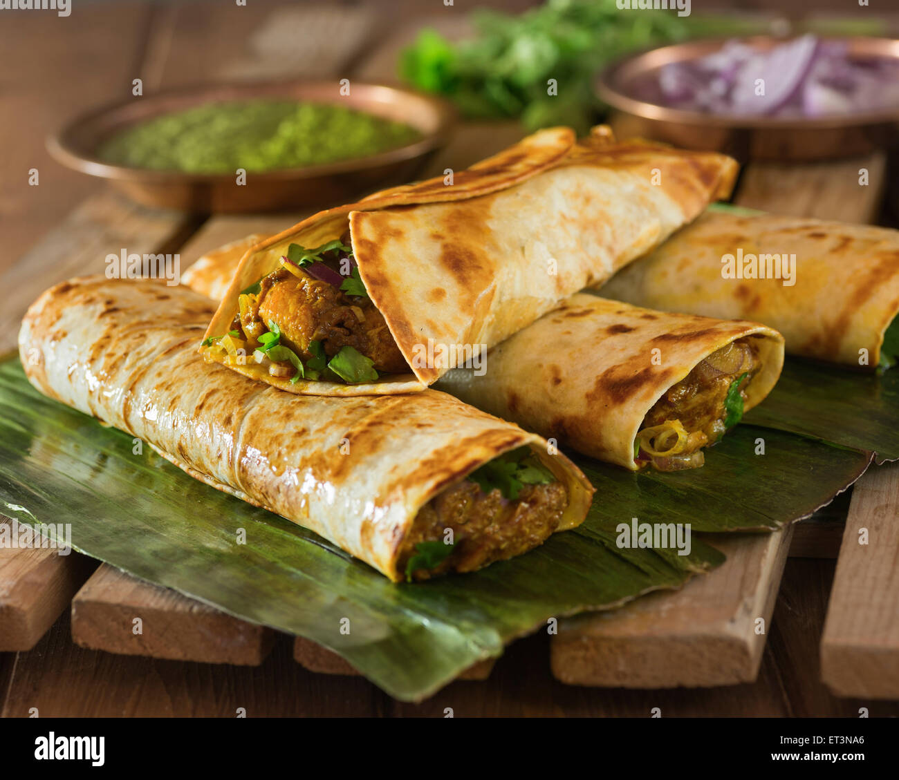 Kathi rolls. Indian street food Stock Photo
