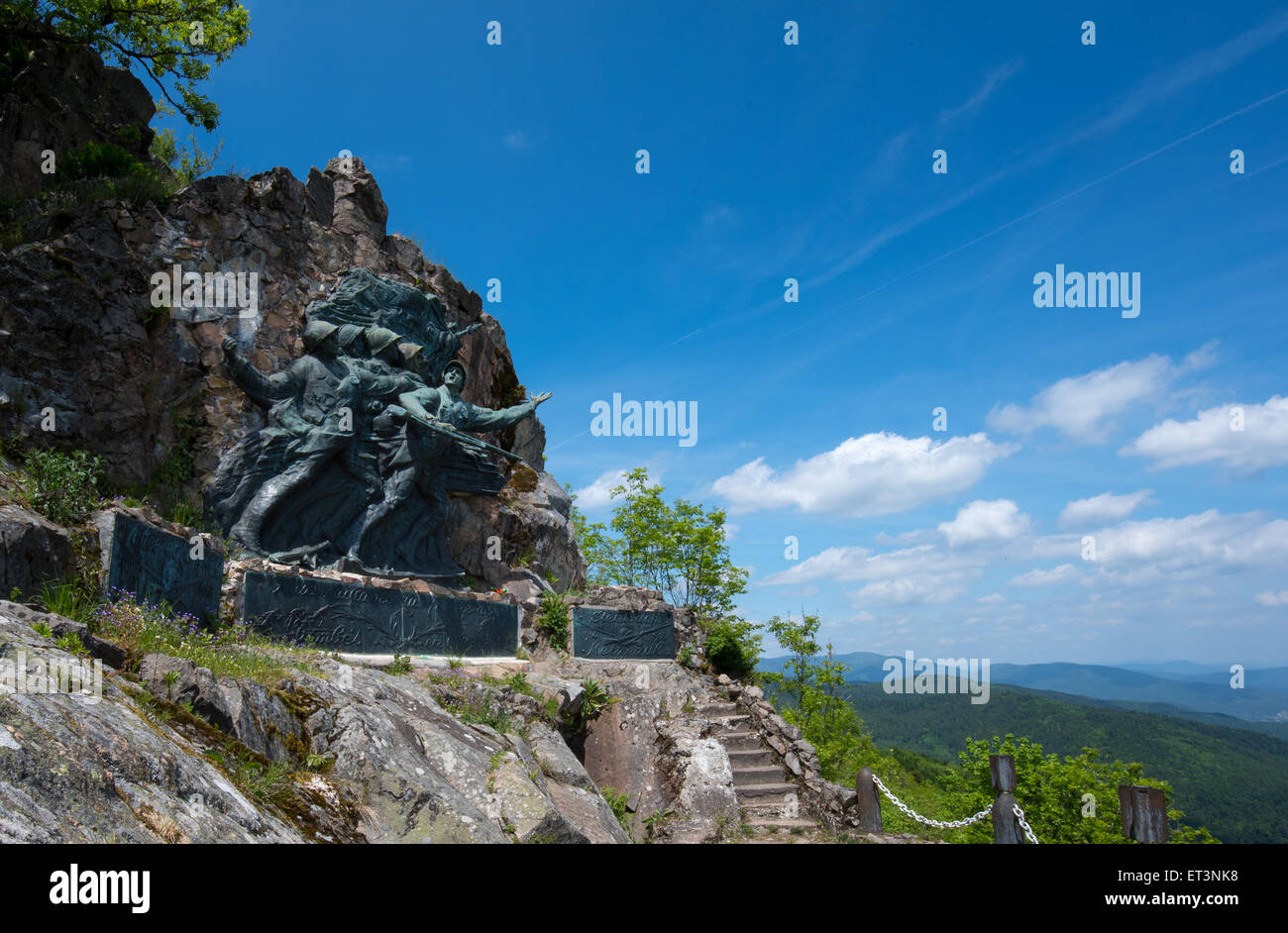 Monument of the 152nd French Infantry Regiment on Hartmannswillerkopf hill, Alsace, France Stock Photo