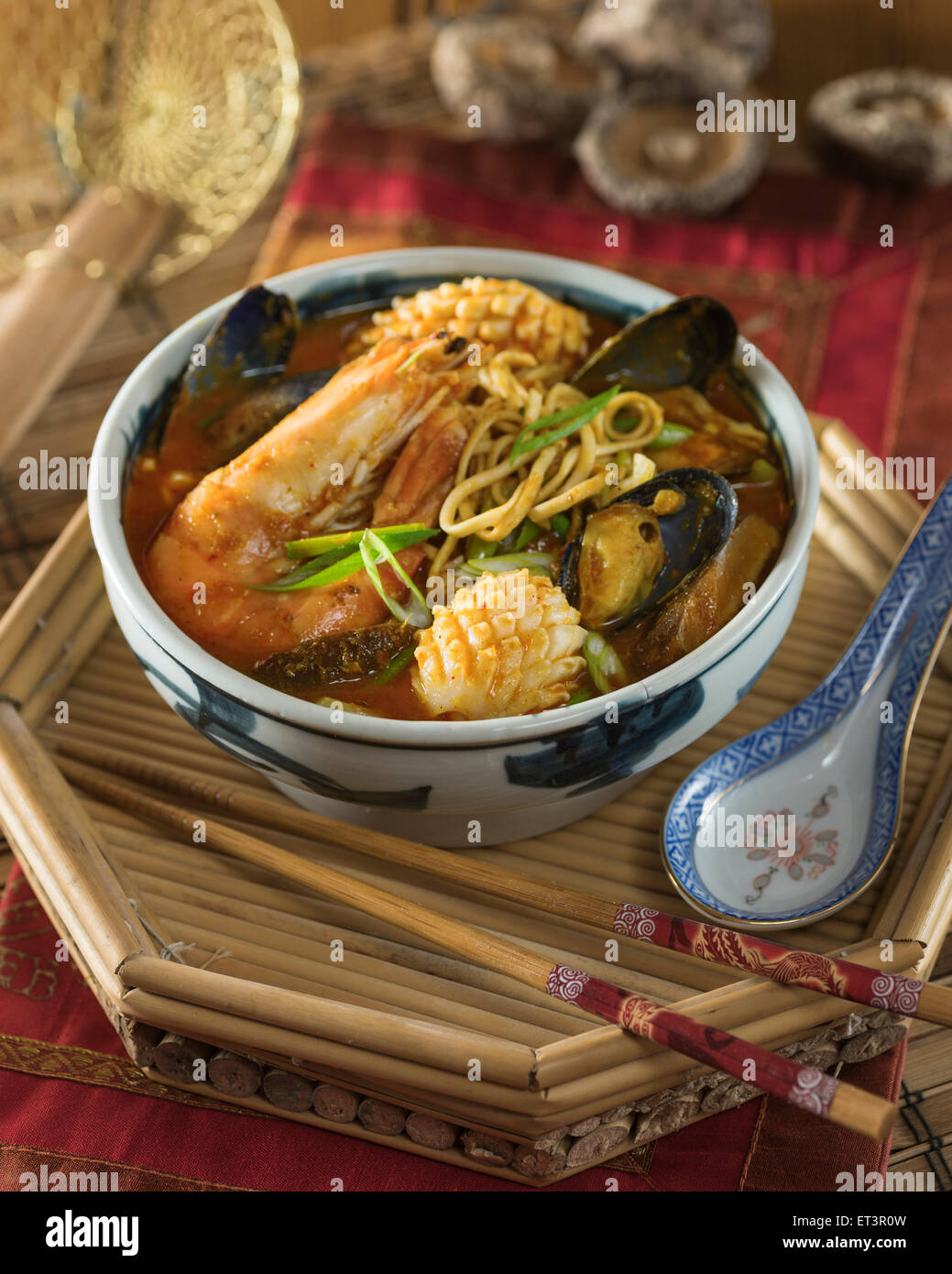 Jjampong. Korean seafood and noodle soup. Korea Food Stock Photo Alamy