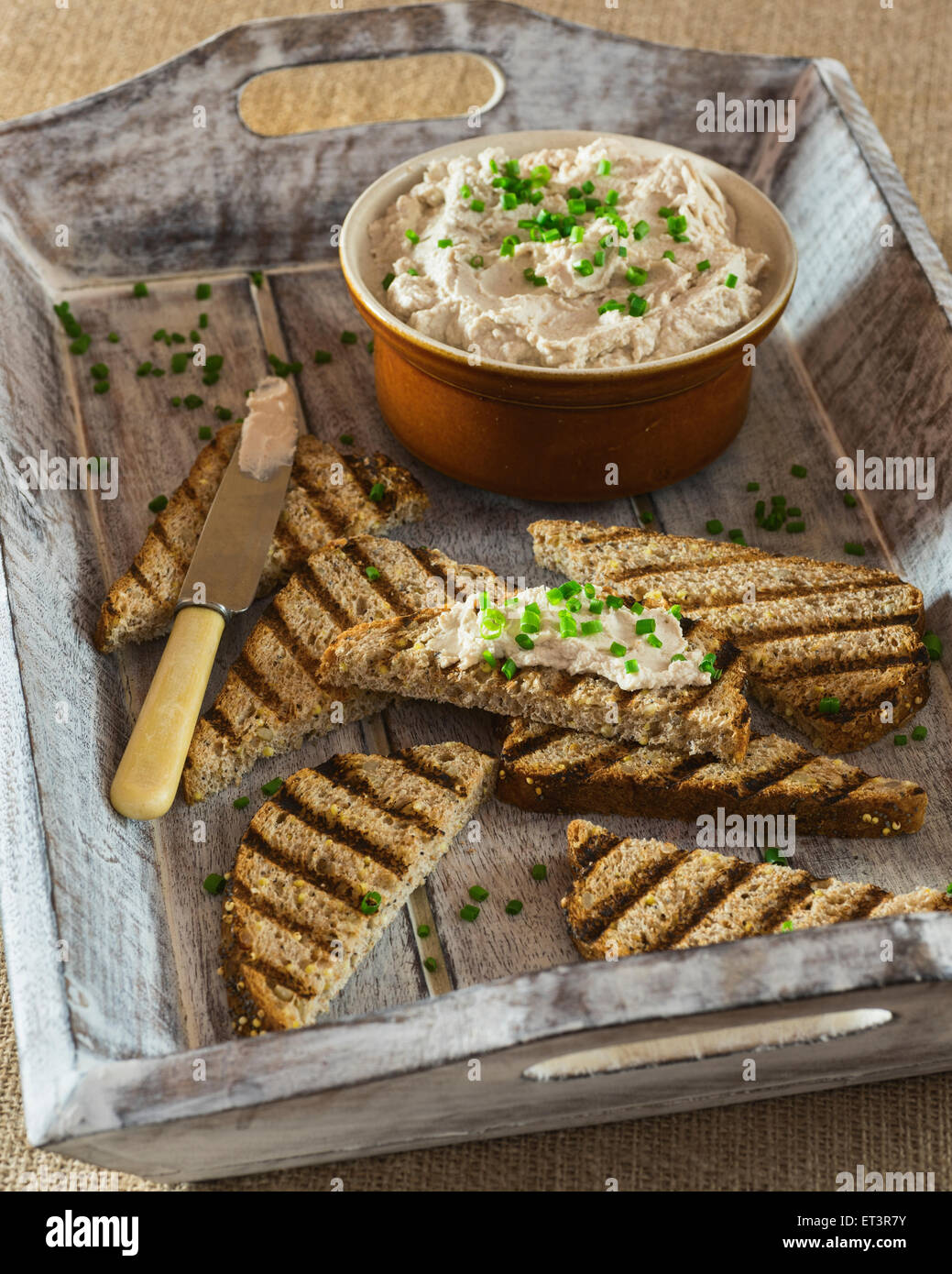 Smoked mackerel pâté and griddled toast Stock Photo Alamy