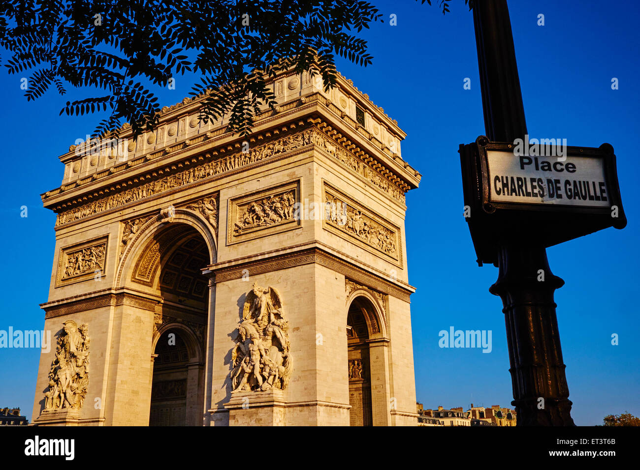France, Paris, Arc de Triomphe Stock Photo