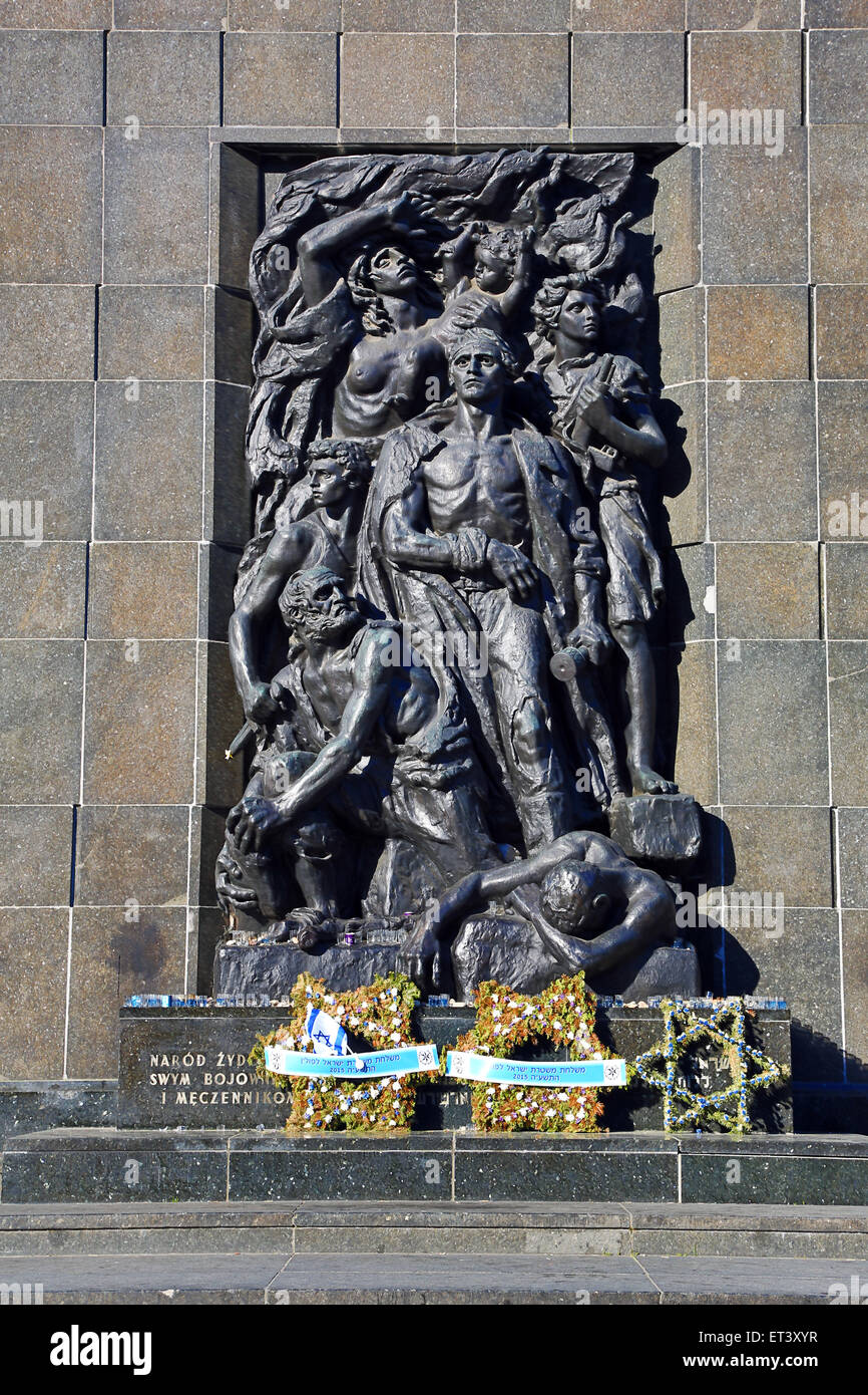 Memorial of the Heroes of the Warsaw Ghetto uprising at the POLIN Museum of the History of Polish Jews in Warsaw, Poland Stock Photo