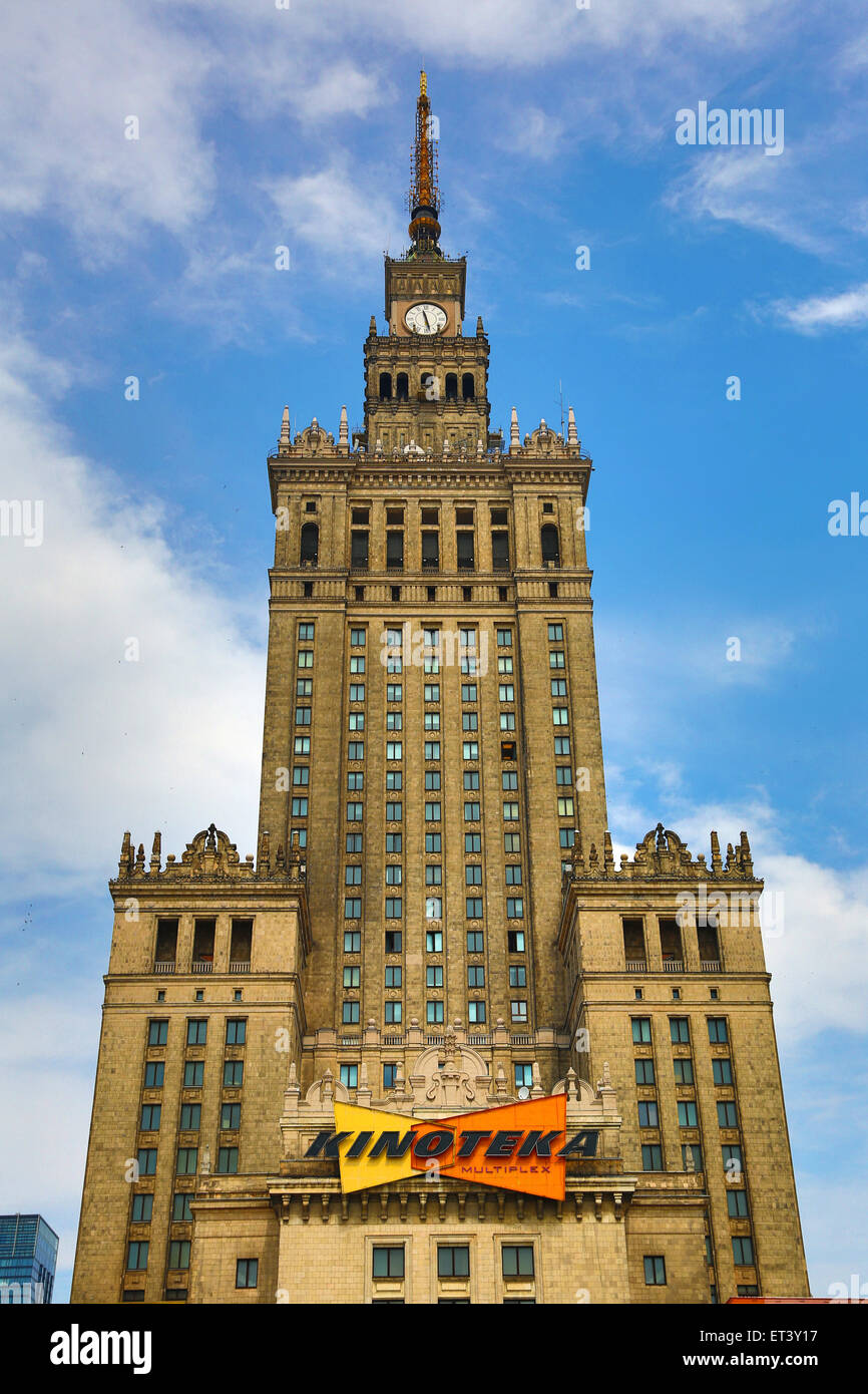 Palace of Culture and Science in Warsaw, Poland - Example of Stalinist architecture Stock Photo