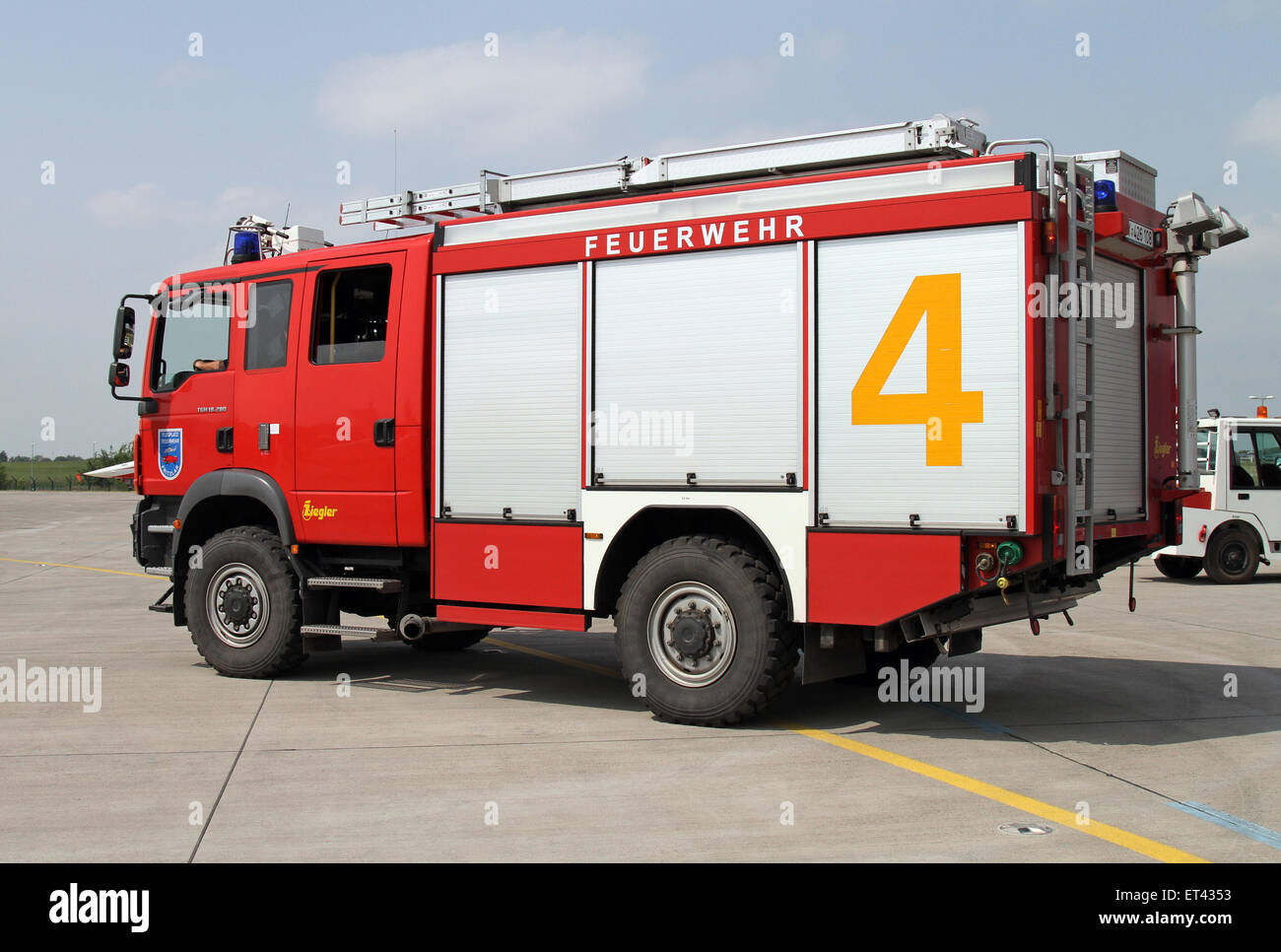 Schoenefeld, Germany, emergency vehicle of the airfield fire department Fritzlar Stock Photo